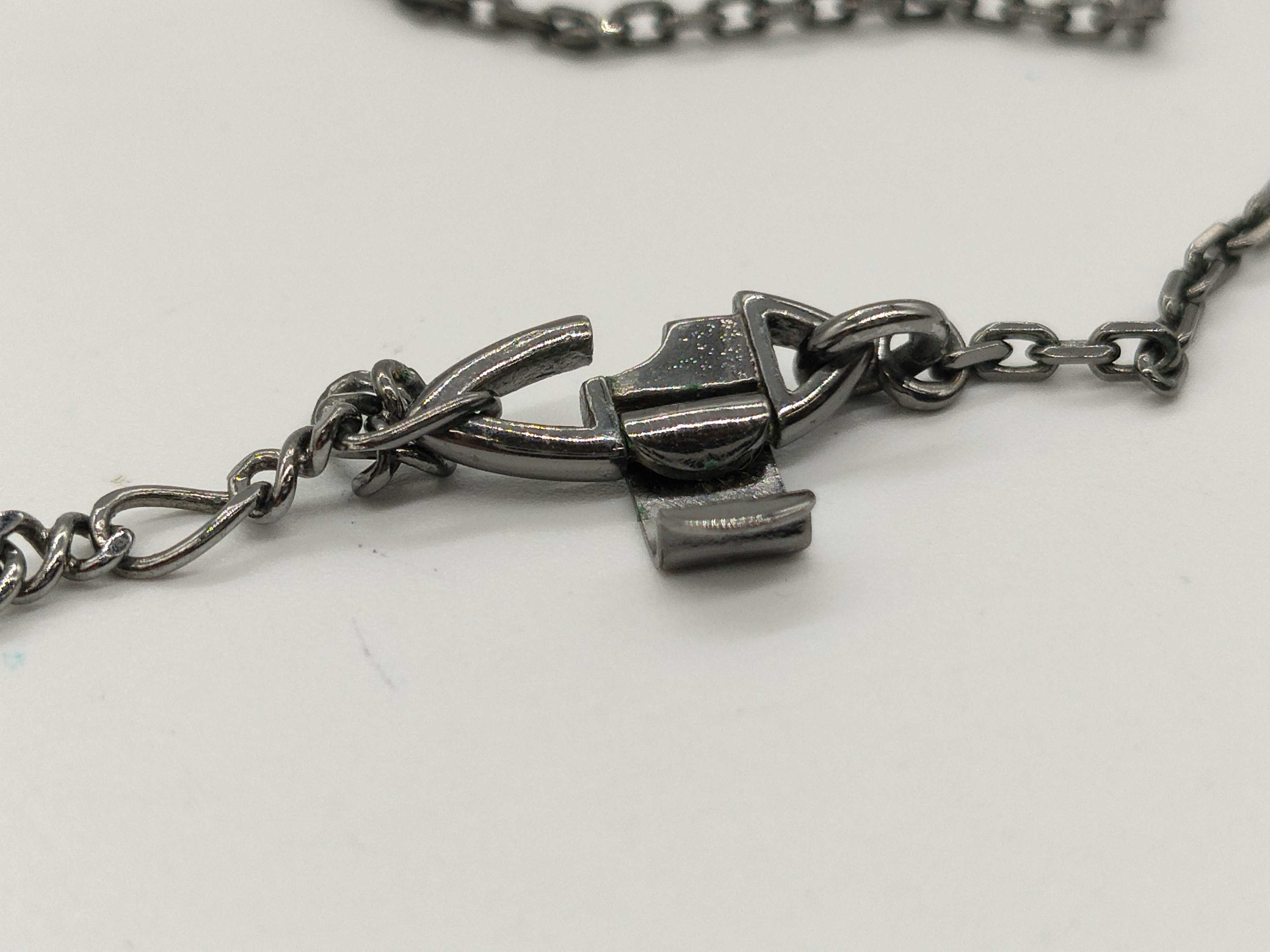 Rhinestone Circle Vintage Black Silver Necklace — view 7