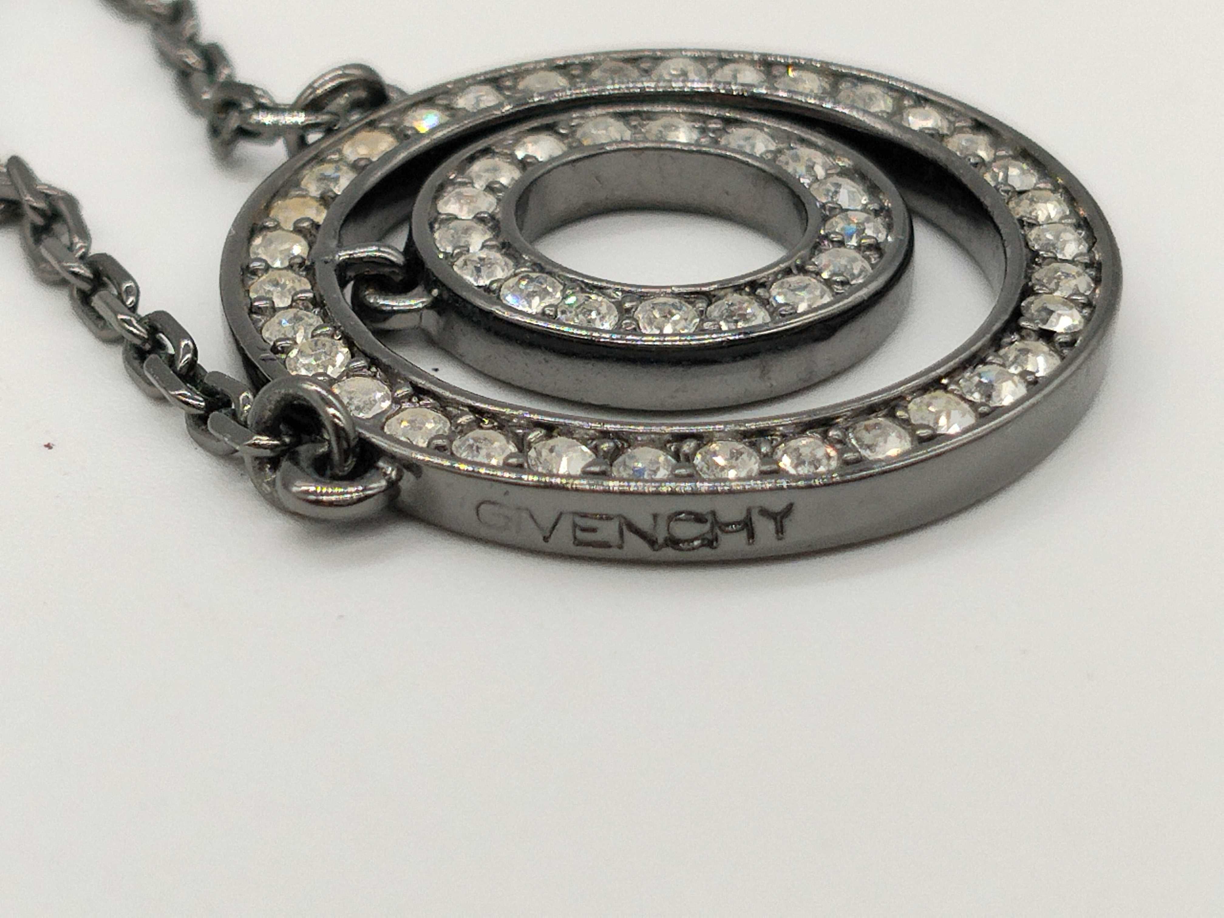 Rhinestone Circle Vintage Black Silver Necklace — view 8