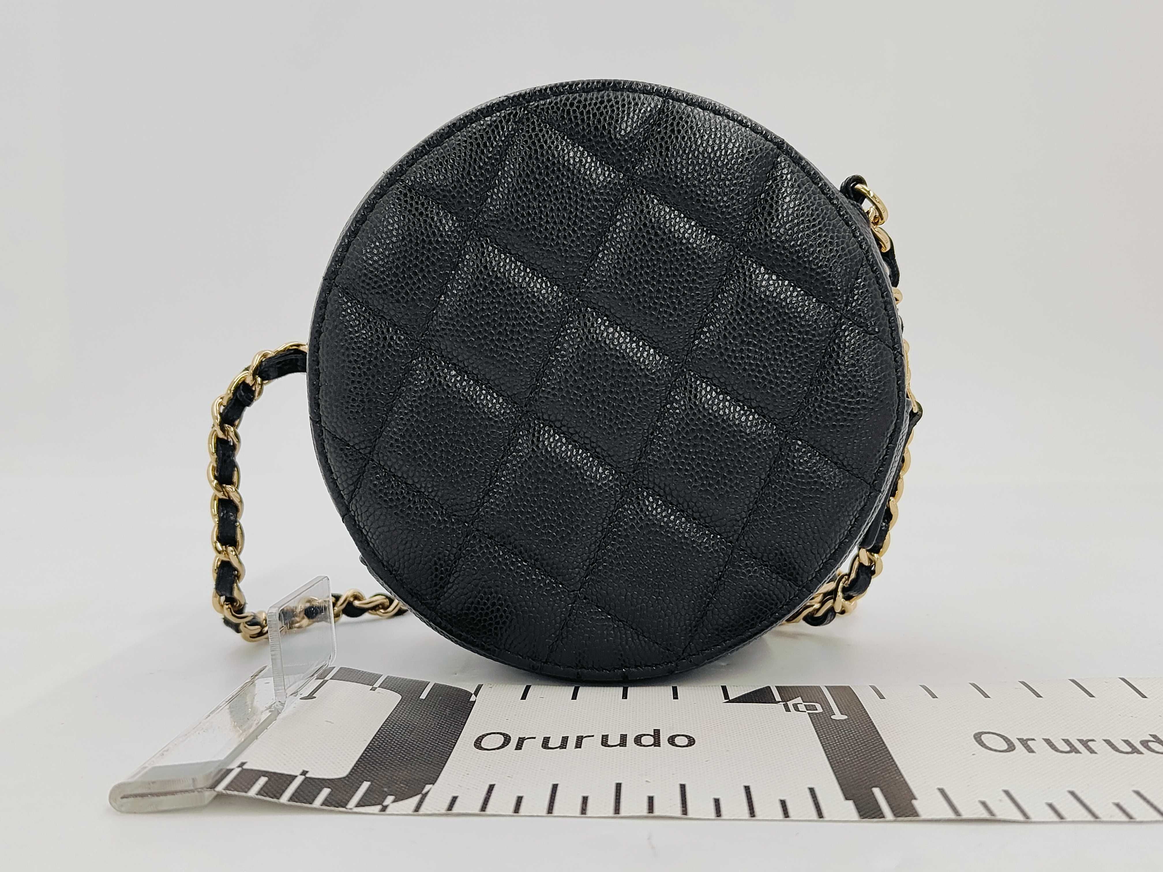 Coco Mark Caviar Skin Round Shoulder Bag — view 2