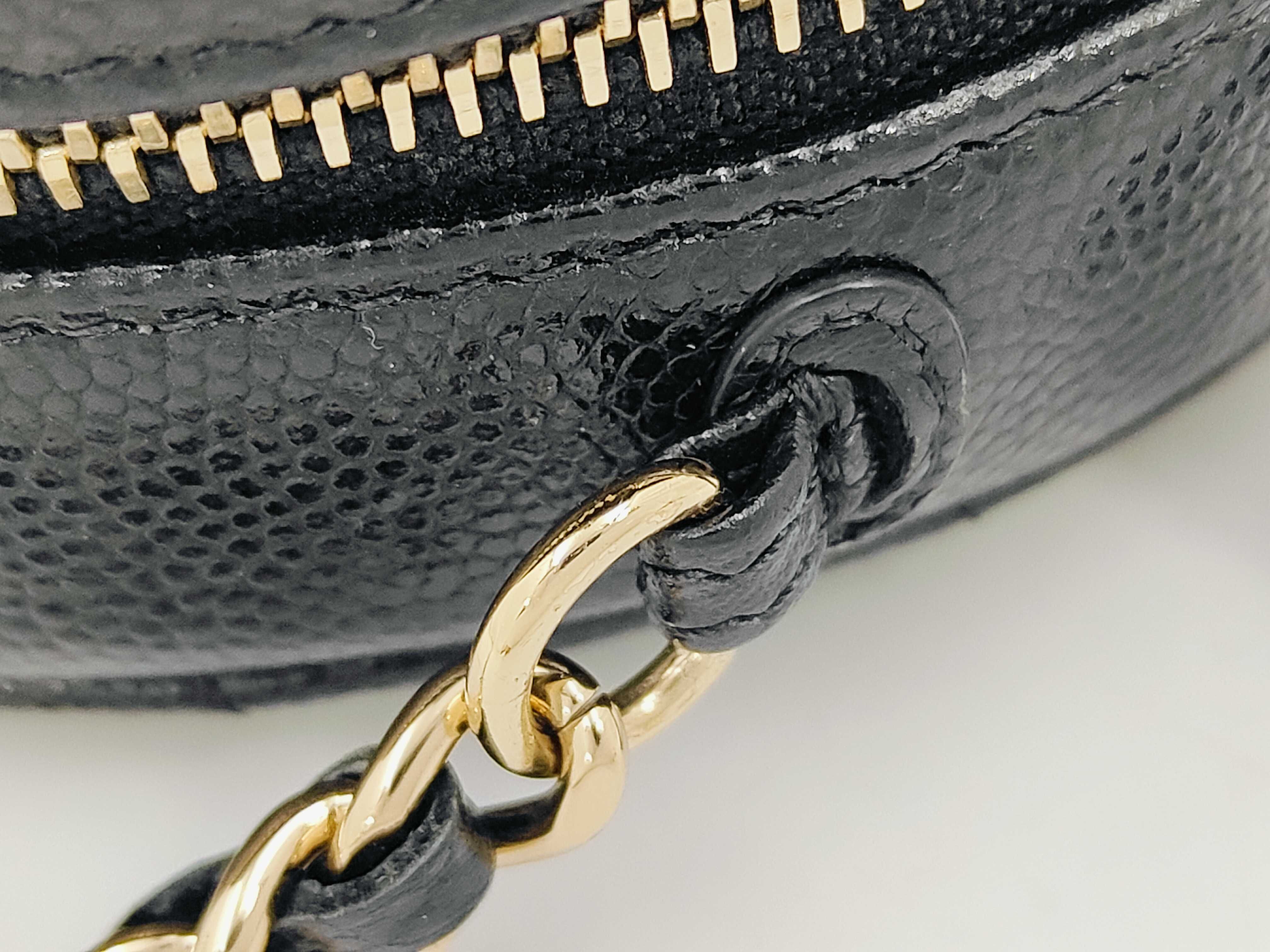 Coco Mark Caviar Skin Round Shoulder Bag — view 5