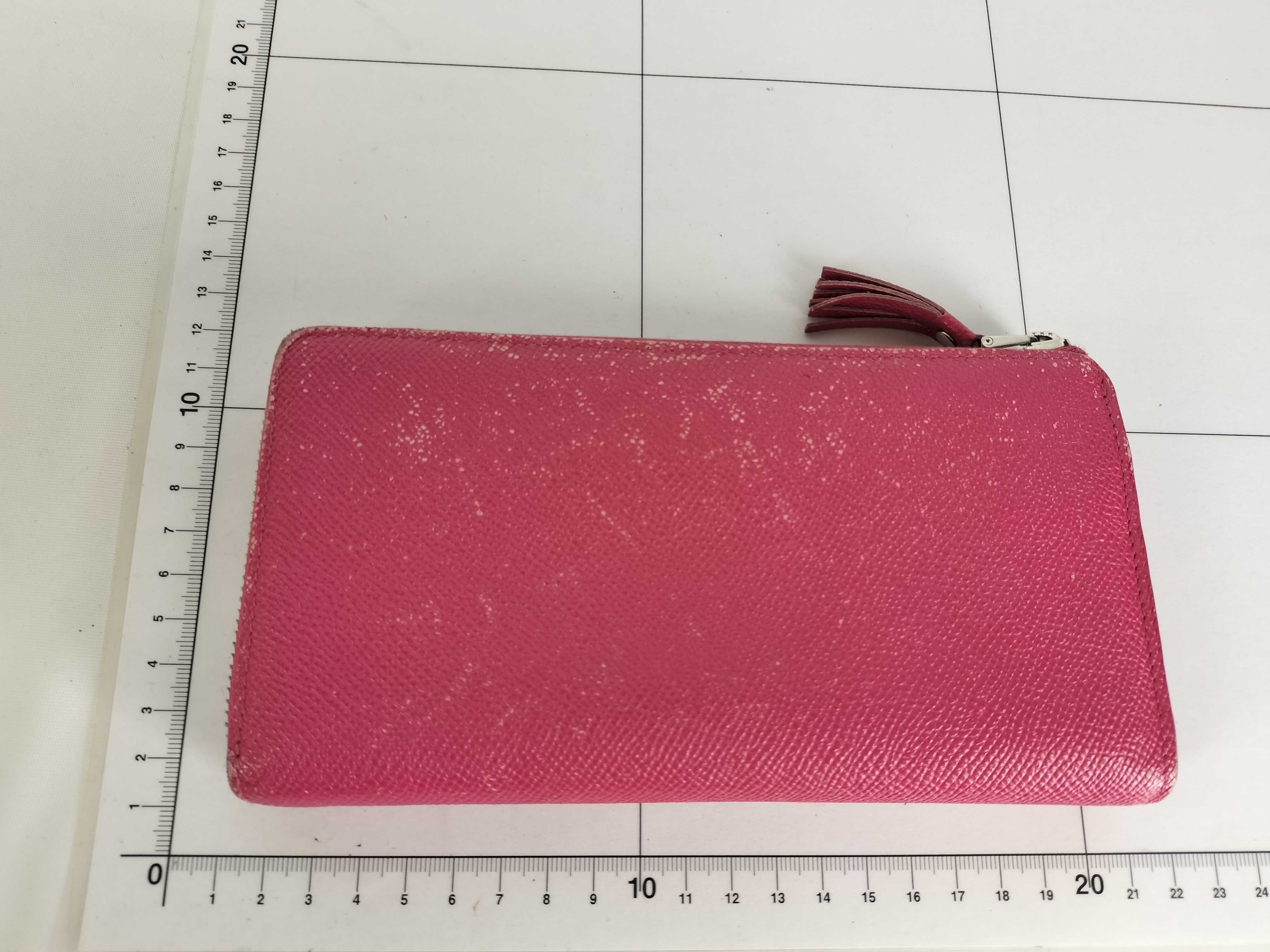 long leather wallet, pink, anagram design. — view 12