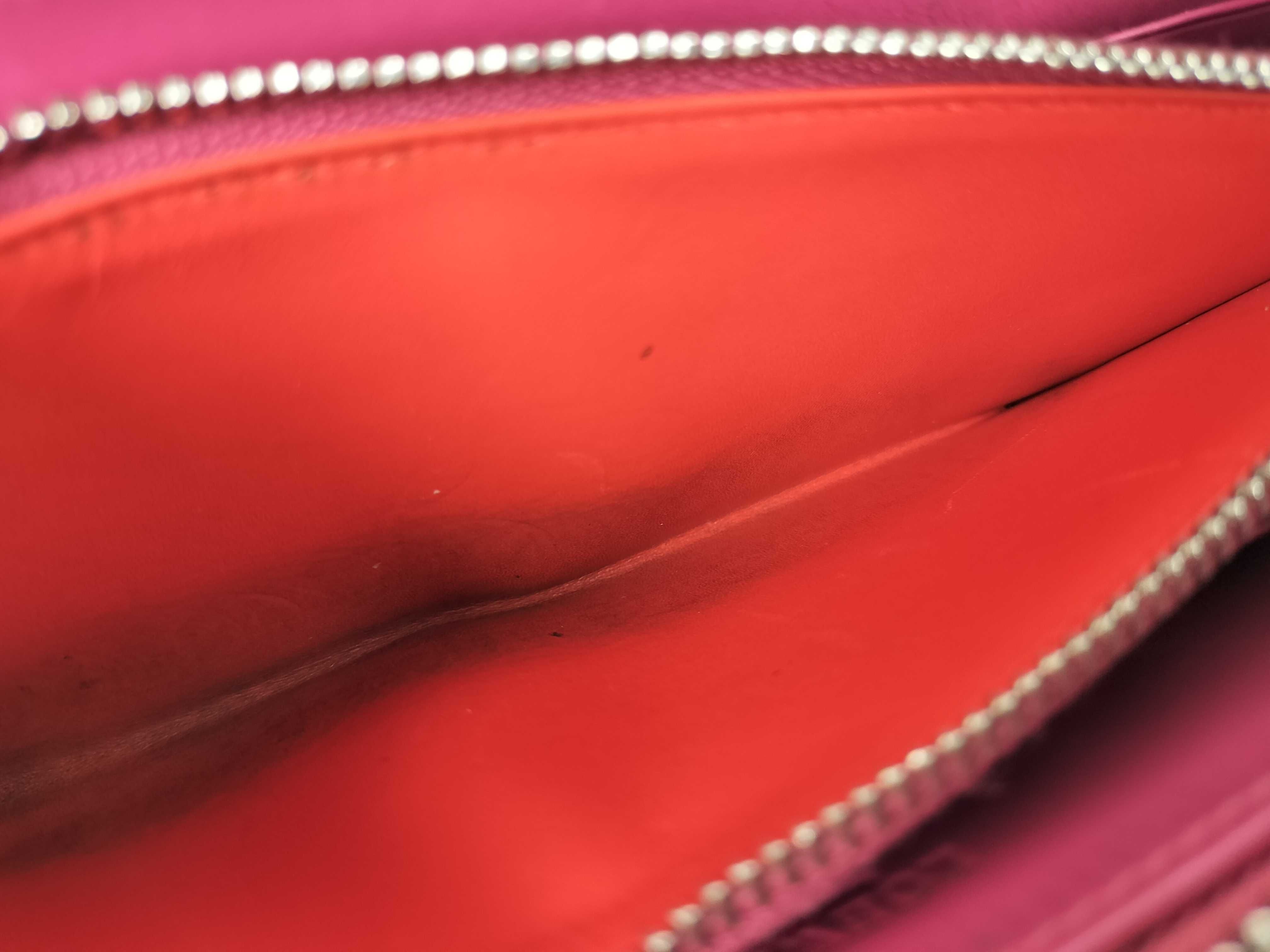 long leather wallet, pink, anagram design. — view 8
