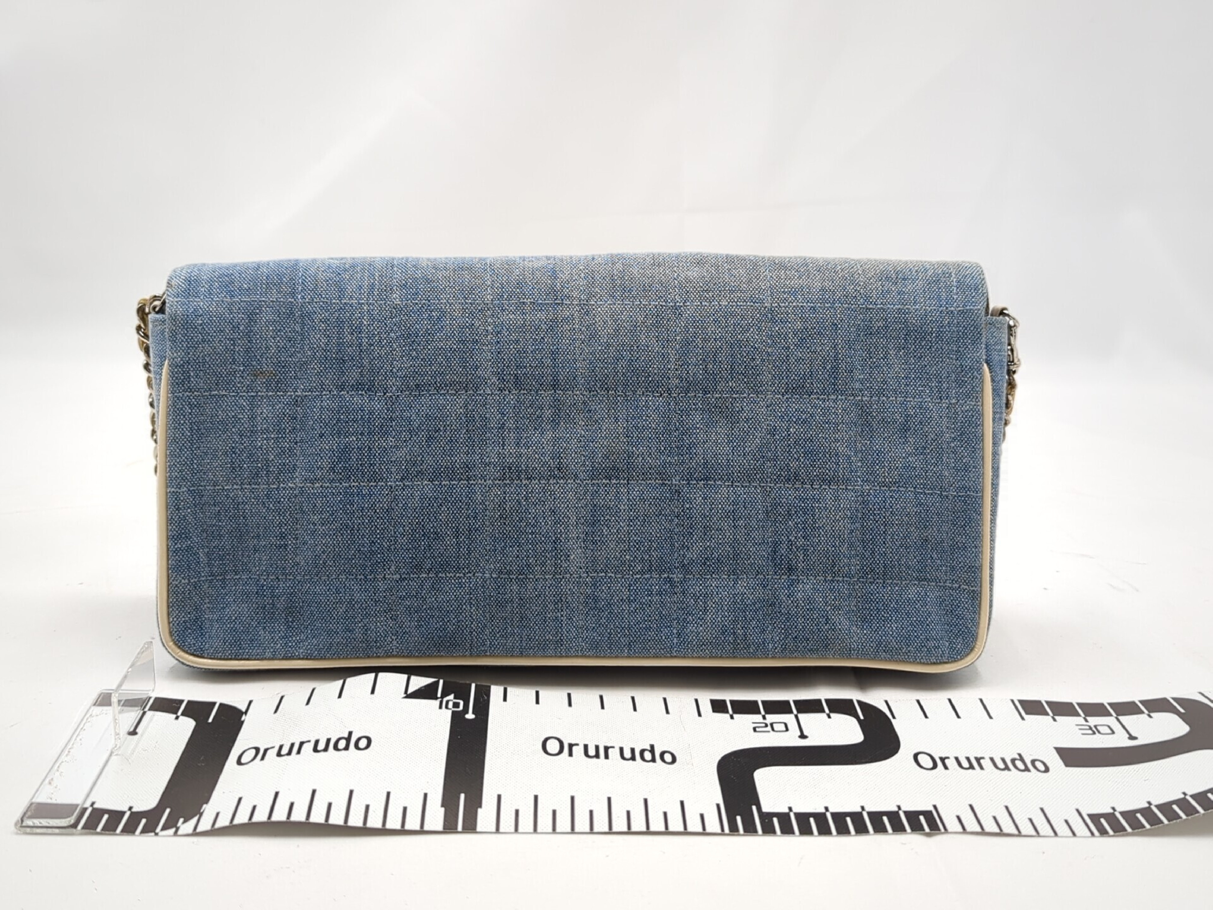 Denim Chocolate Bar Chain Shoulder Bag (No. 7) — view 2
