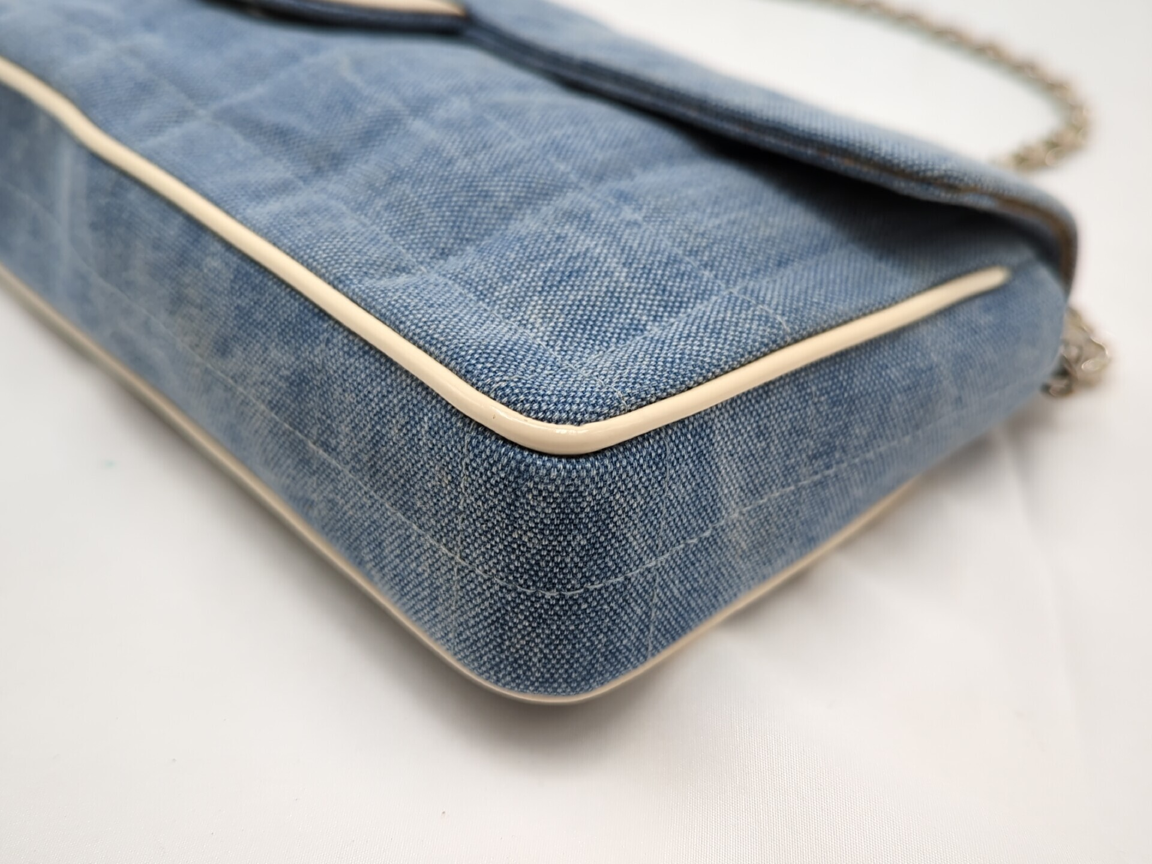 Denim Chocolate Bar Chain Shoulder Bag (No. 7) — view 3