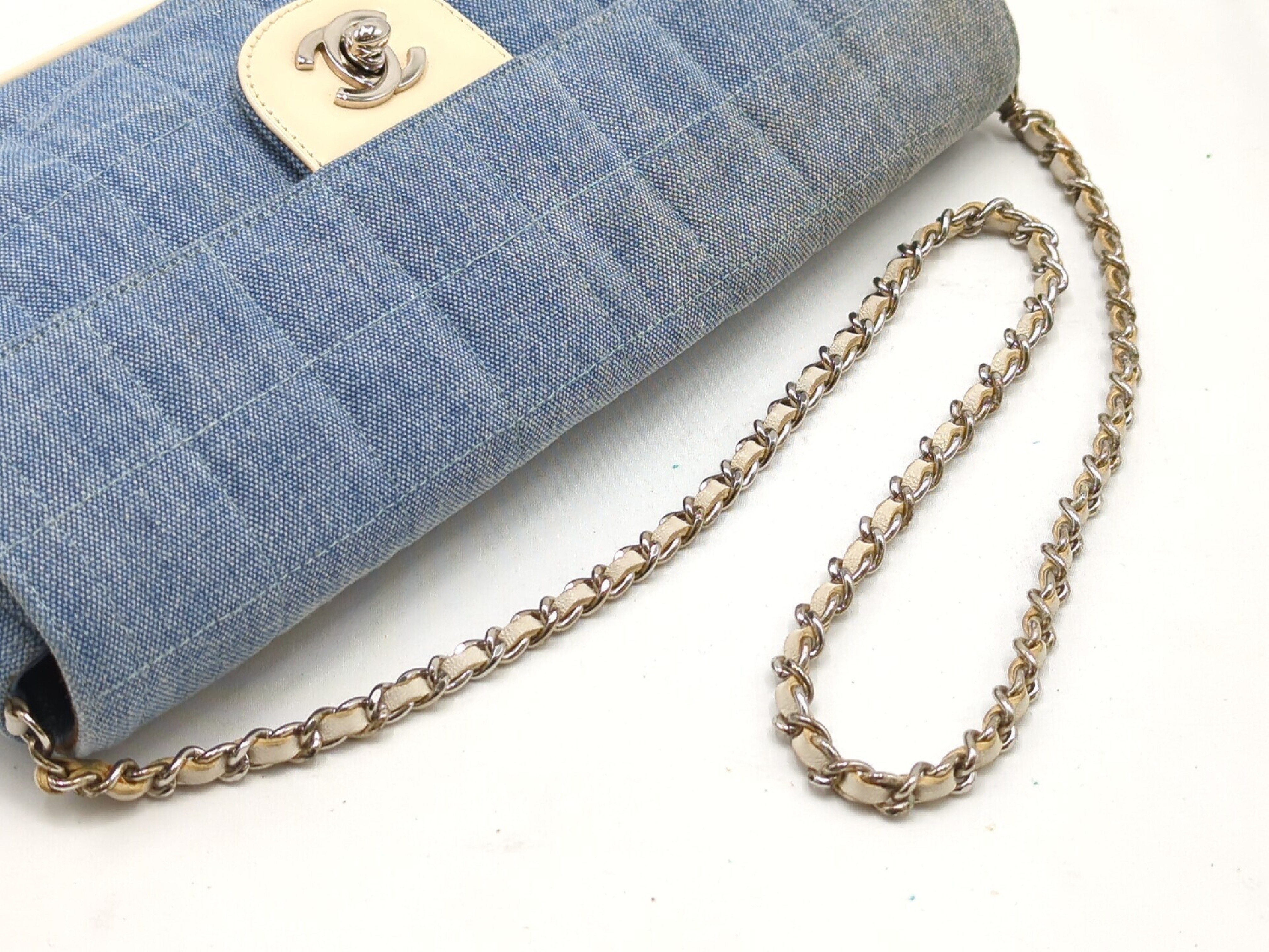 Denim Chocolate Bar Chain Shoulder Bag (No. 7) — view 7