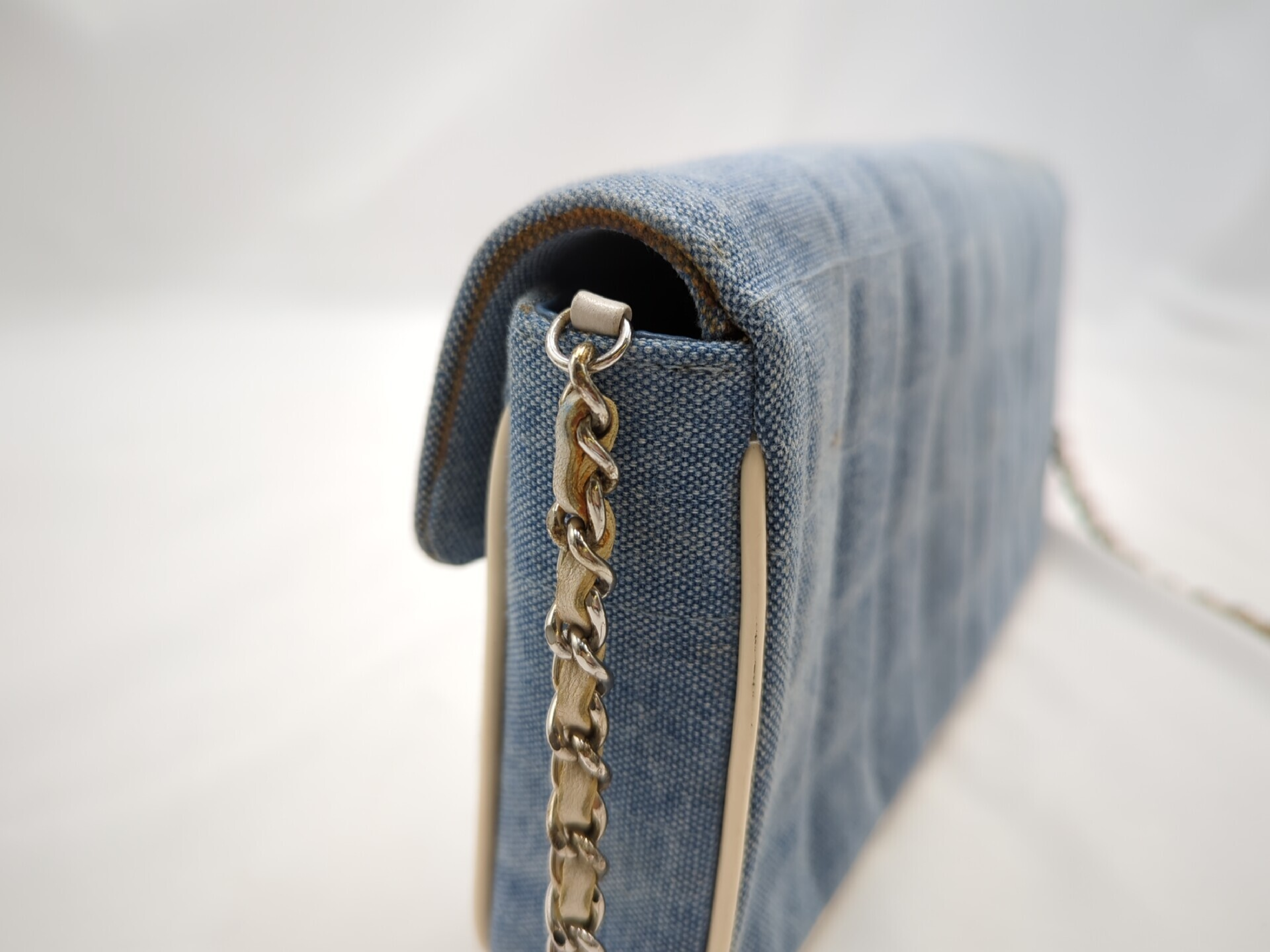 Denim Chocolate Bar Chain Shoulder Bag (No. 7) — view 8