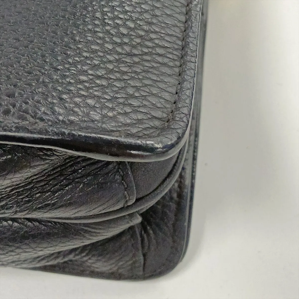 Leather Shoulder Bag, Black — view 13