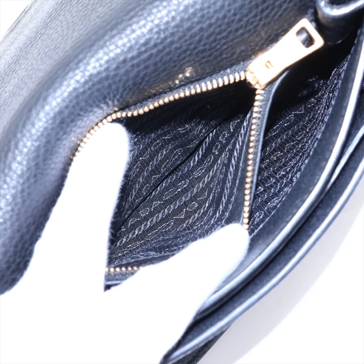 Leather Shoulder Bag, Black — view 8
