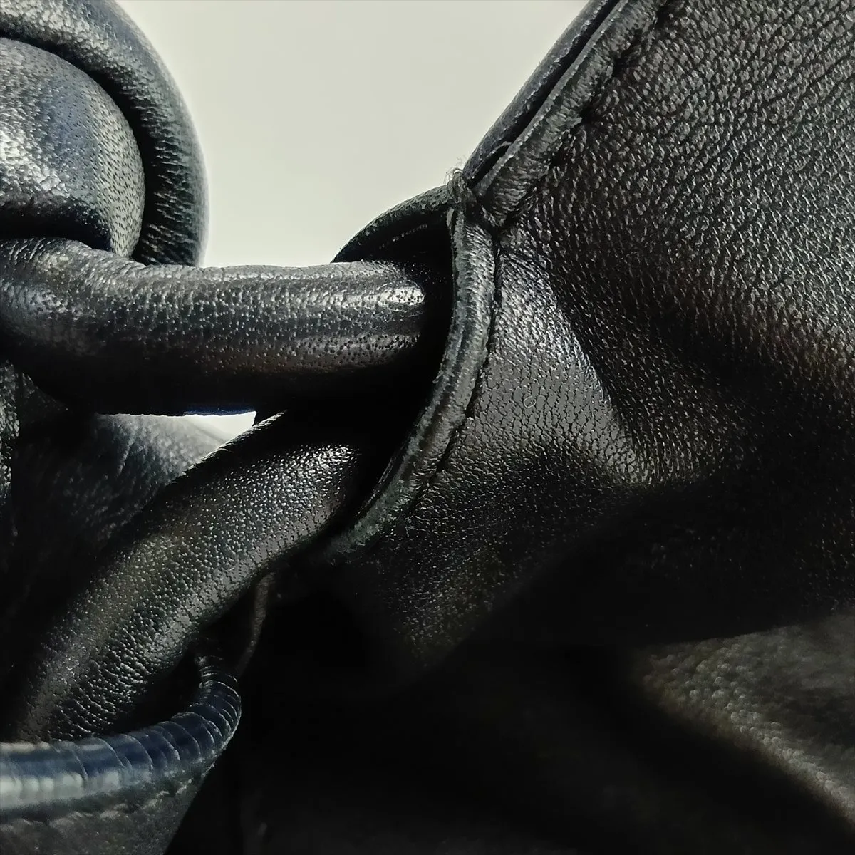 Flamenco Knot Leather Shoulder Bag, Black — view 12