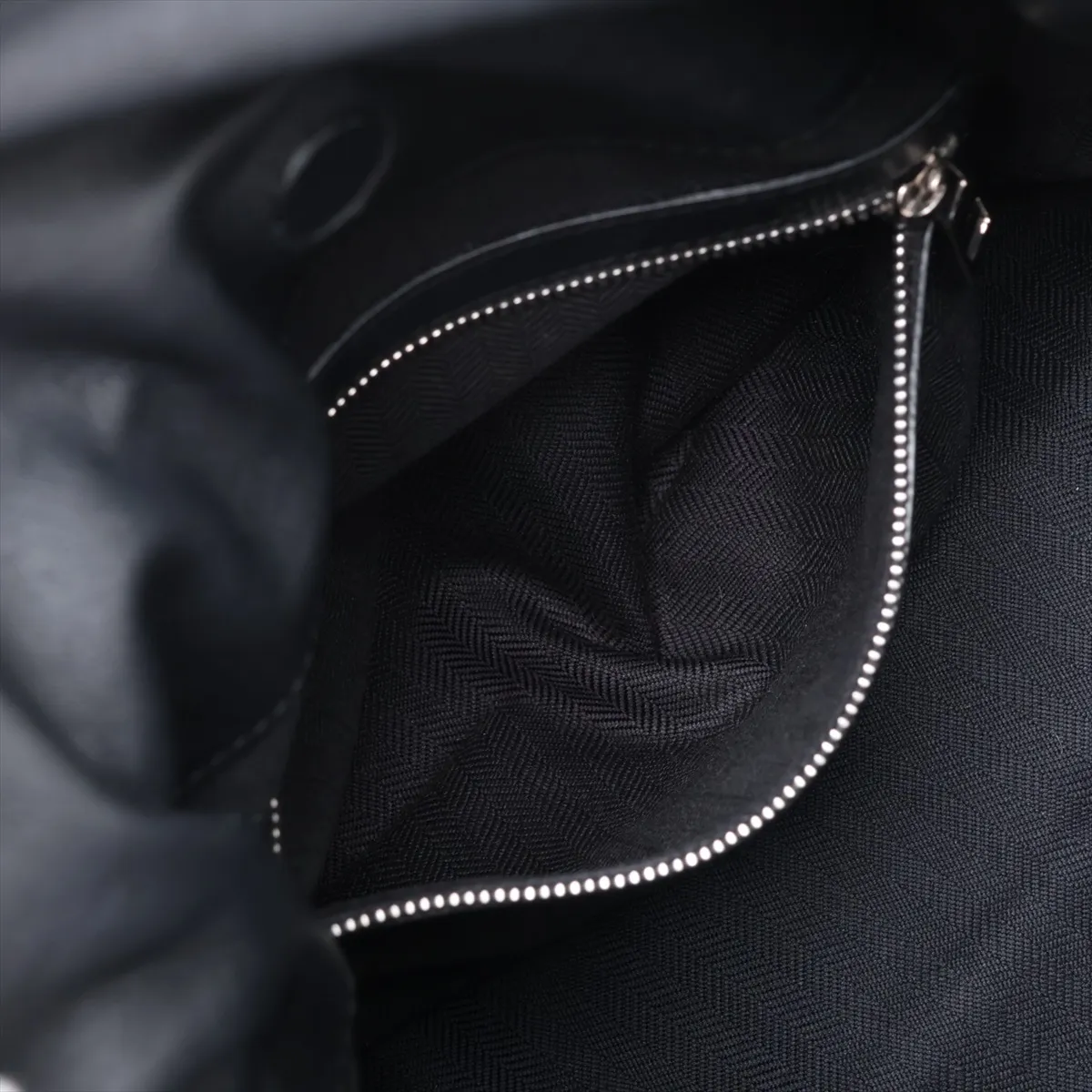 Flamenco Knot Leather Shoulder Bag, Black — view 7