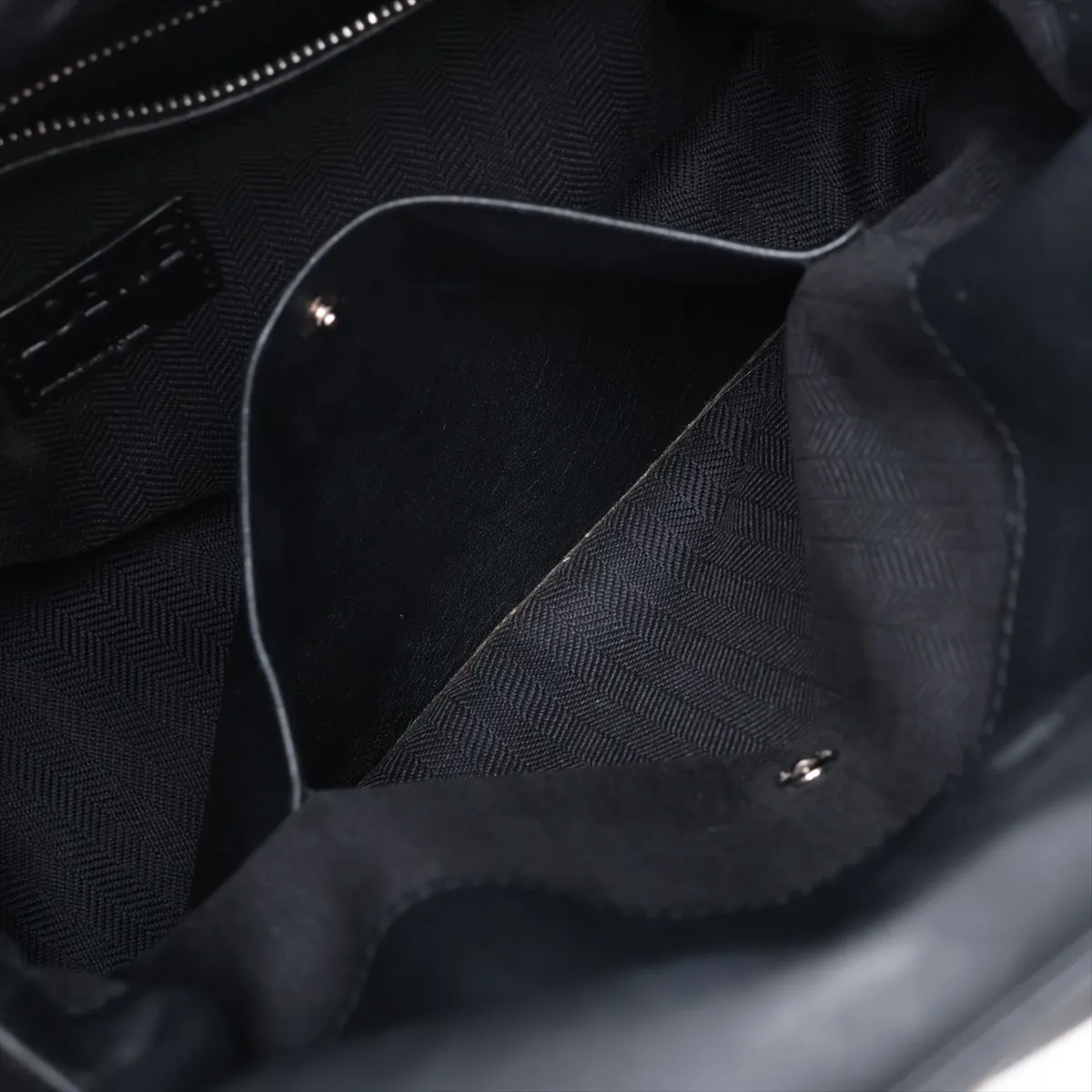 Flamenco Knot Leather Shoulder Bag, Black — view 8