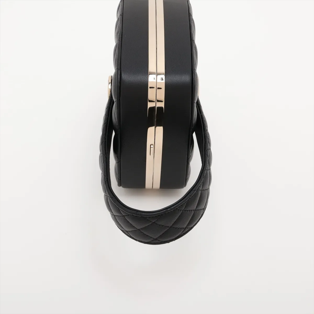 Matelassé Lambskin Vanity Bag, Black with Gold Hardware, 32085091 (Serial Number 32-series), with Mirror. — view 5