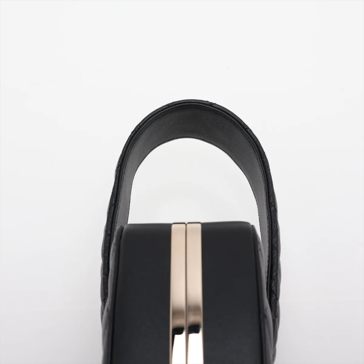 Matelassé Lambskin Vanity Bag, Black with Gold Hardware, 32085091 (Serial Number 32-series), with Mirror. — view 6