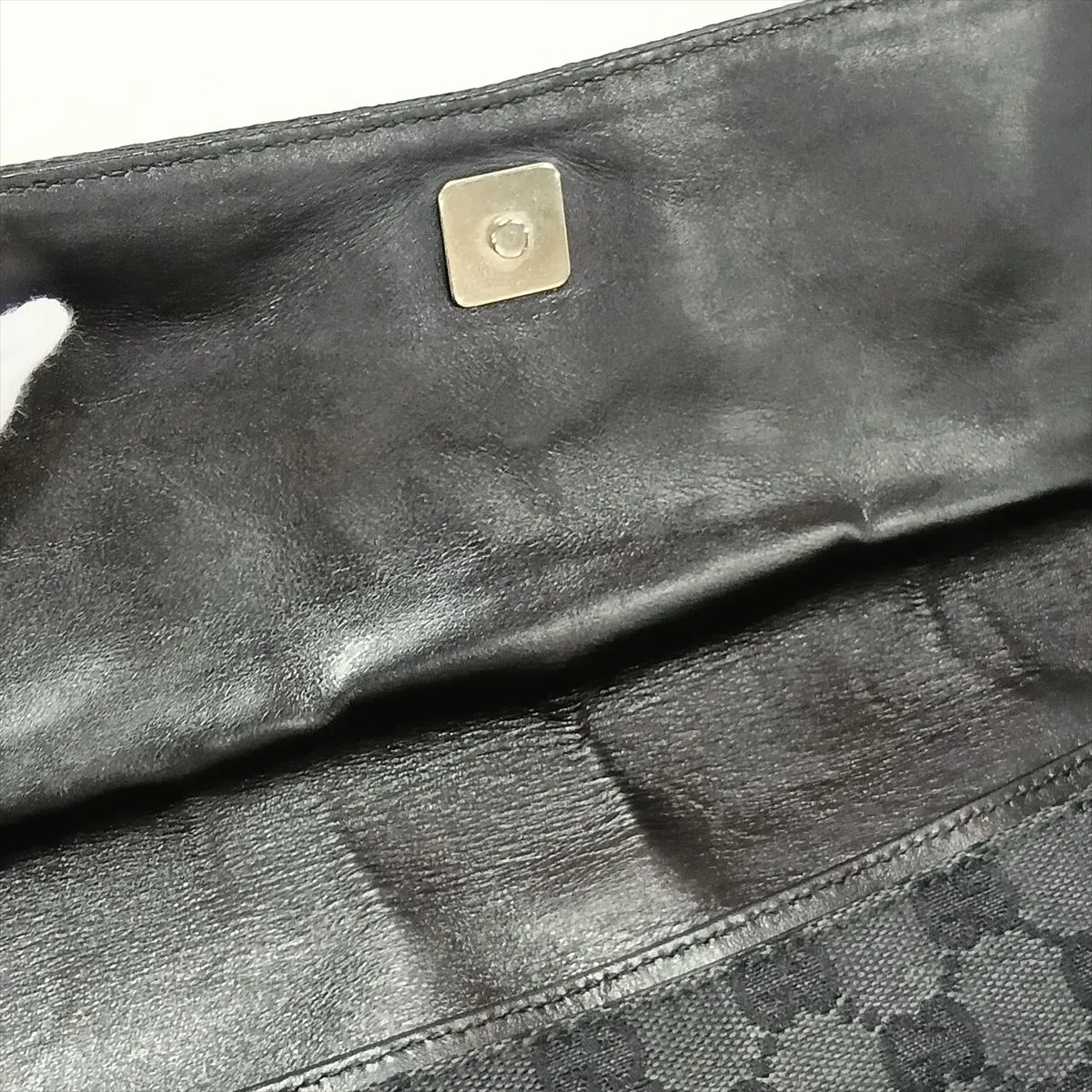 GG Canvas Horsebit 119188 Canvas x Leather Chain Shoulder Bag, Black — view 12