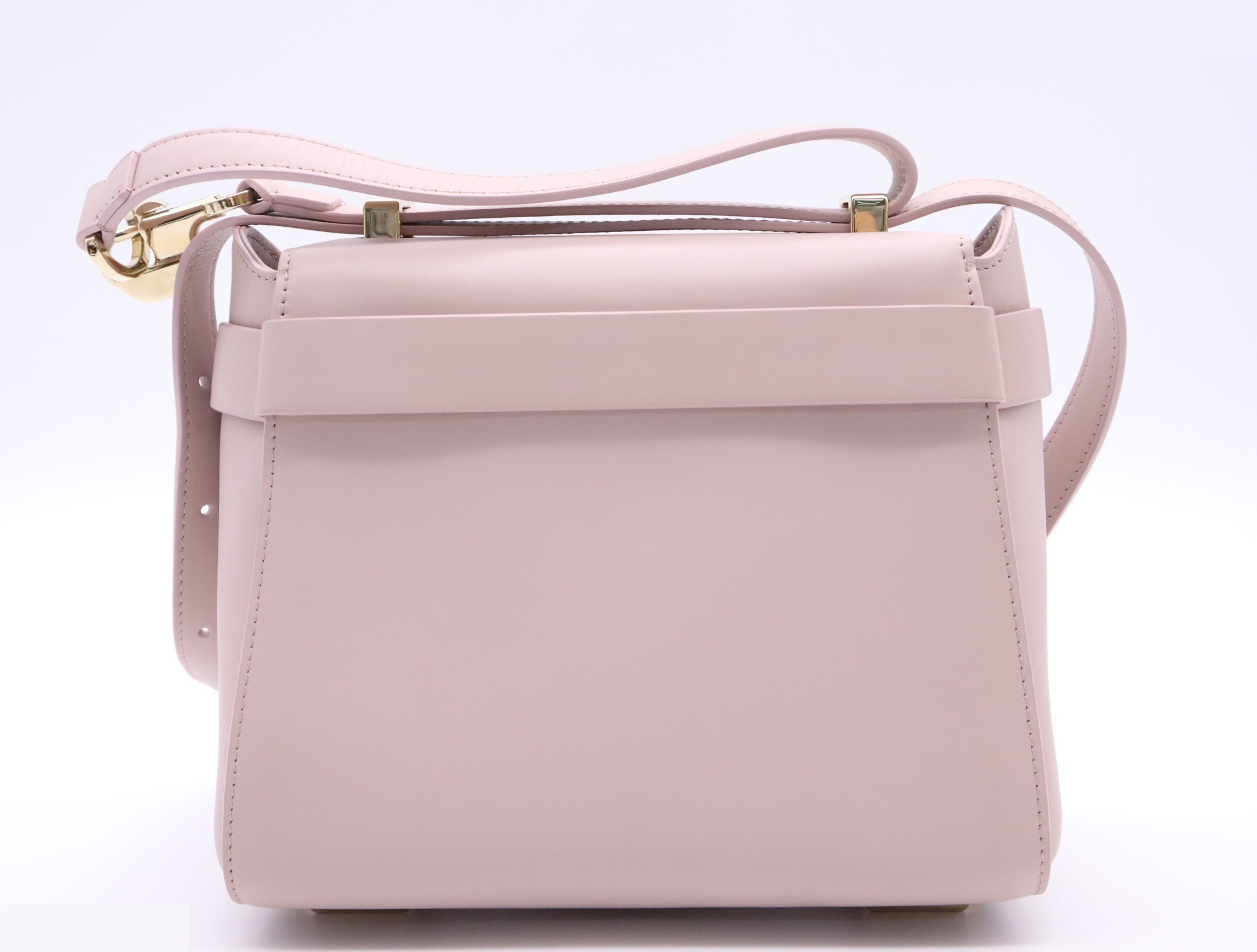 Leather Nacha Small Shoulder Bag, Pink — view 2