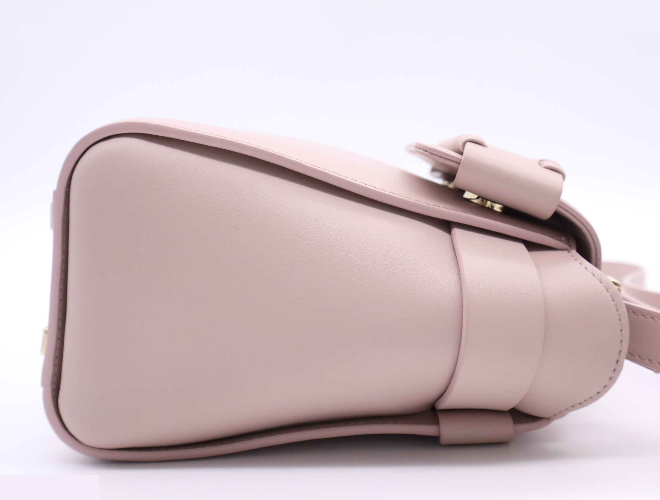 Leather Nacha Small Shoulder Bag, Pink — view 5