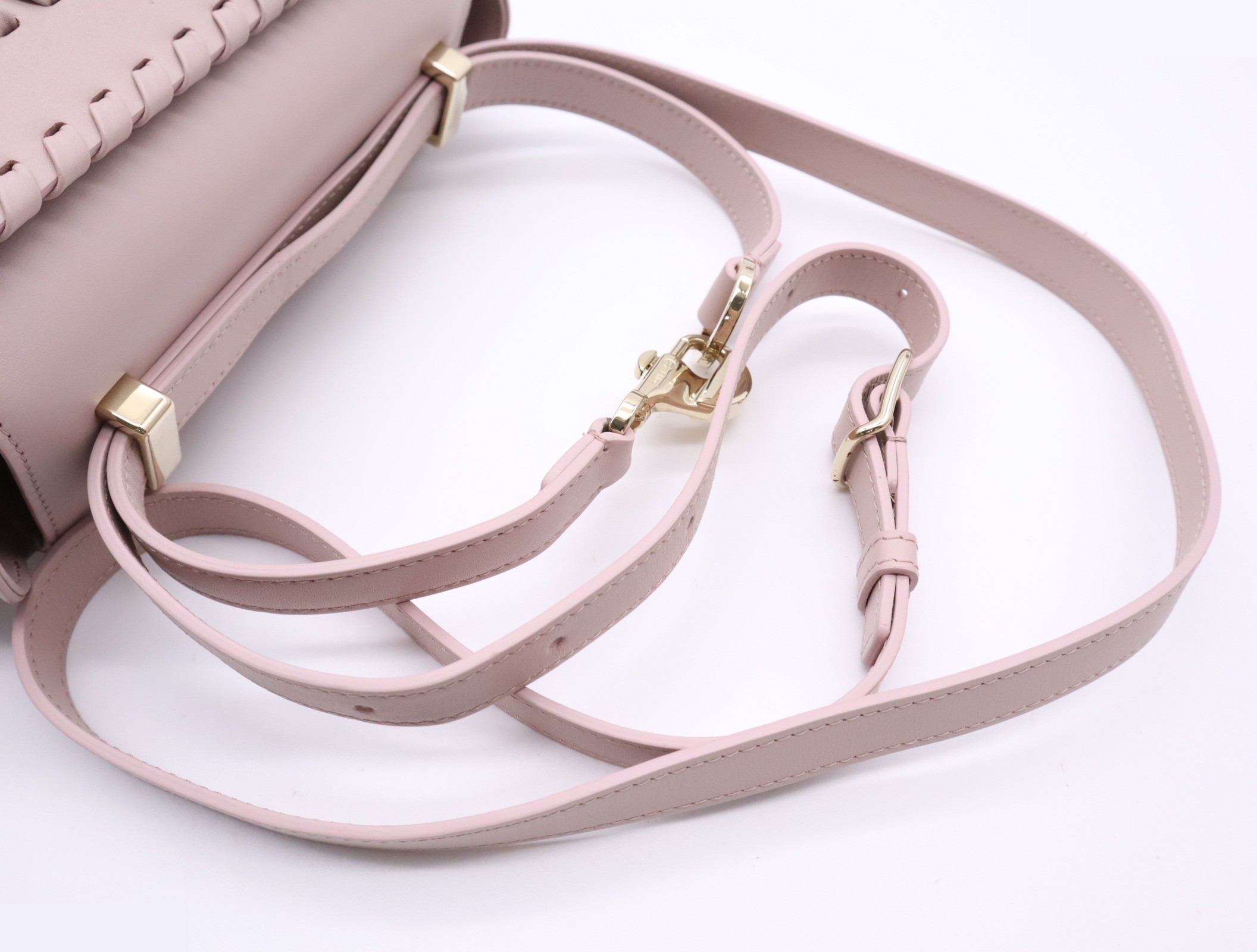 Leather Nacha Small Shoulder Bag, Pink — view 6