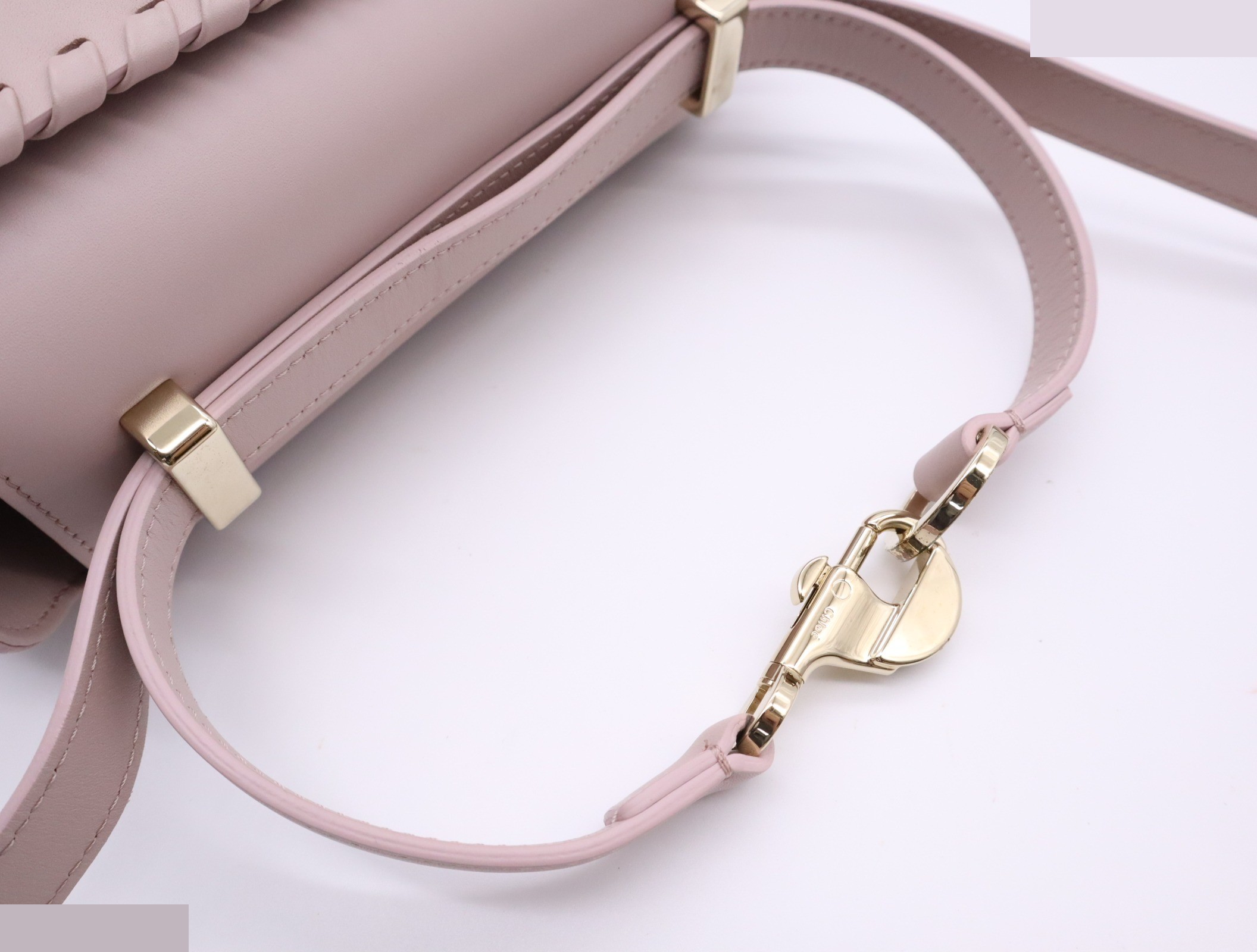 Leather Nacha Small Shoulder Bag, Pink — view 7