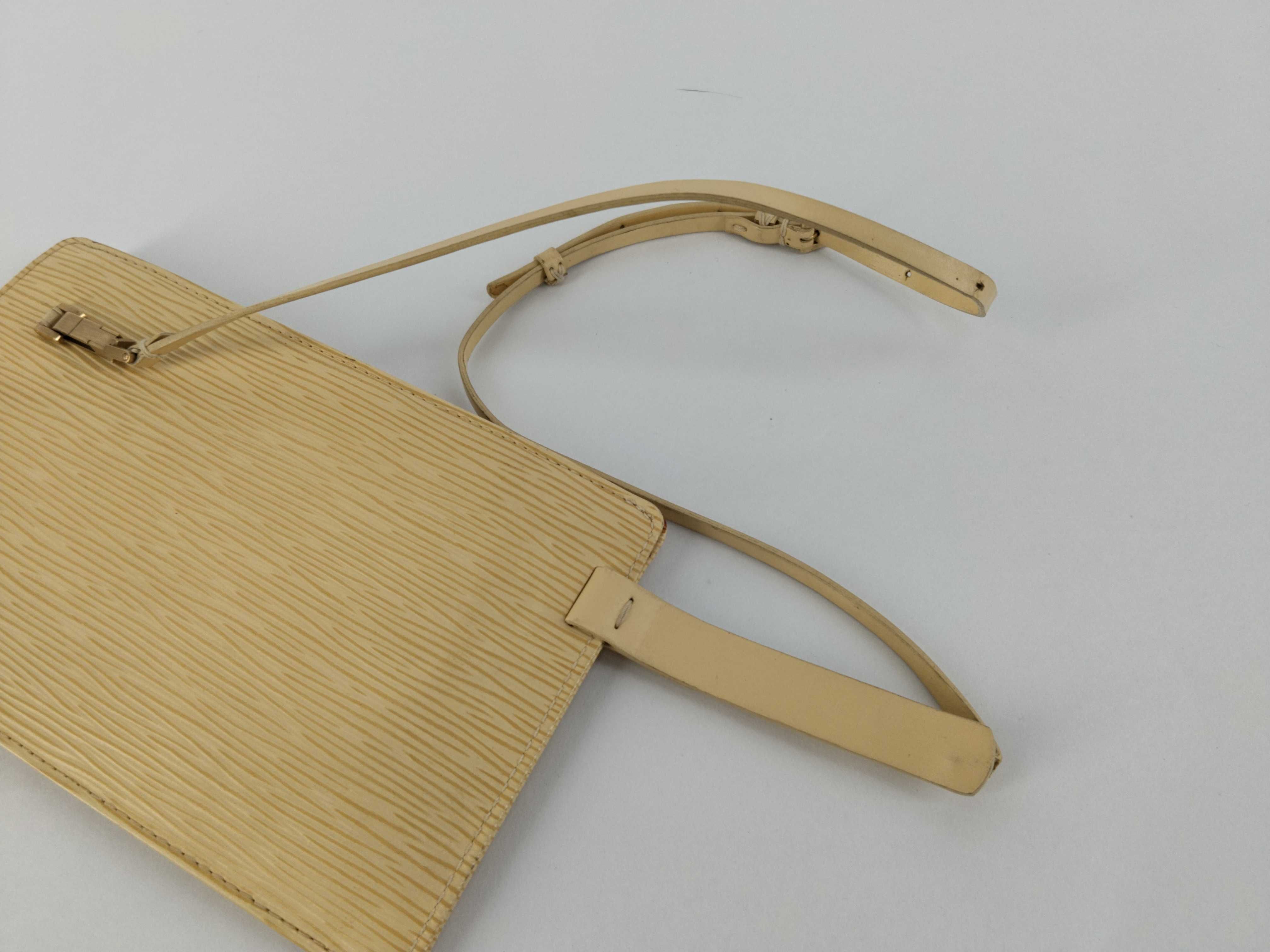Epi Leather Waist Pouch, Yellow Shoulder Bag — view 3