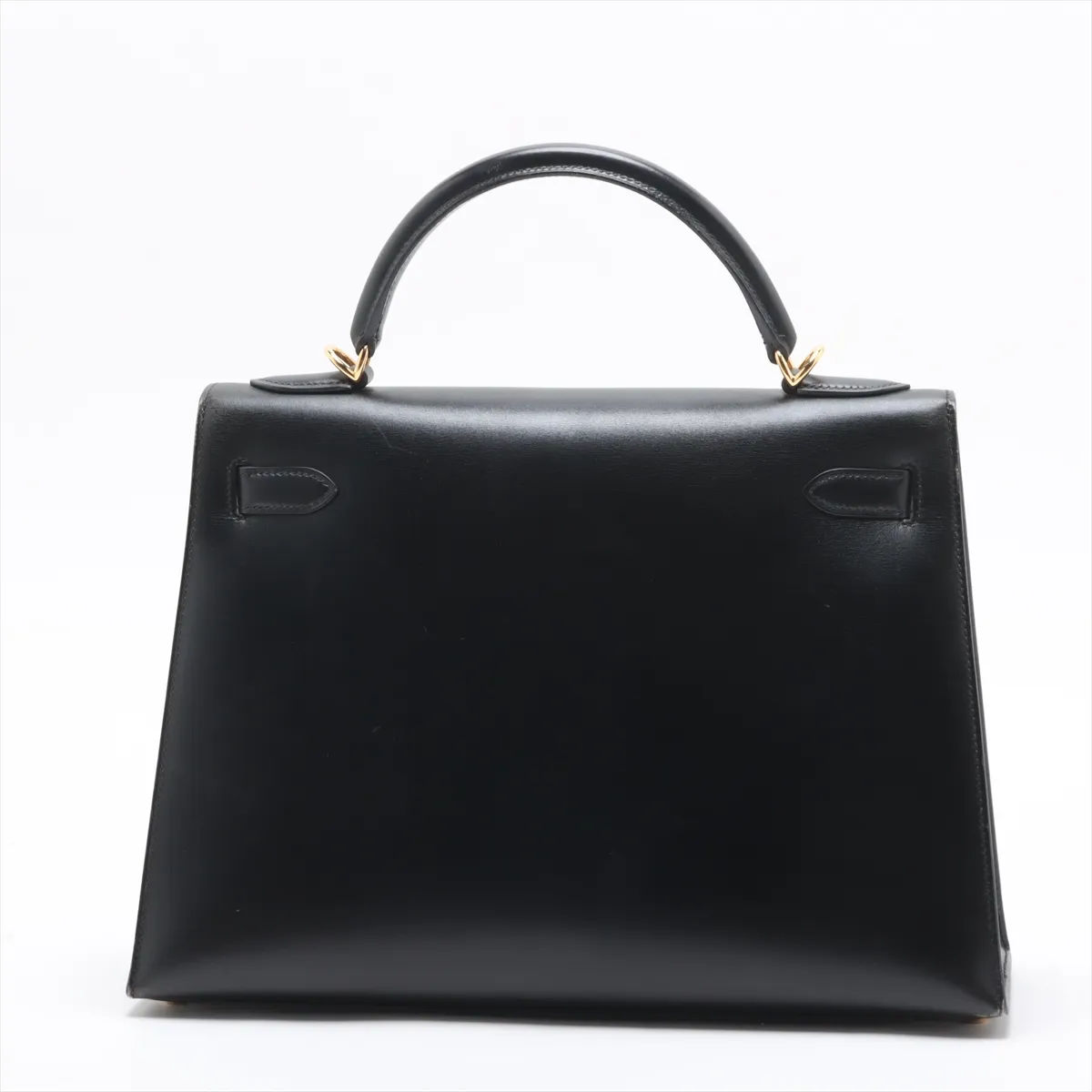[Individually wrapped] Hermes Kelly 32 Serie Box Calf Black Gold Hardware F:2002 Cadena Unlock Hardened — view 2
