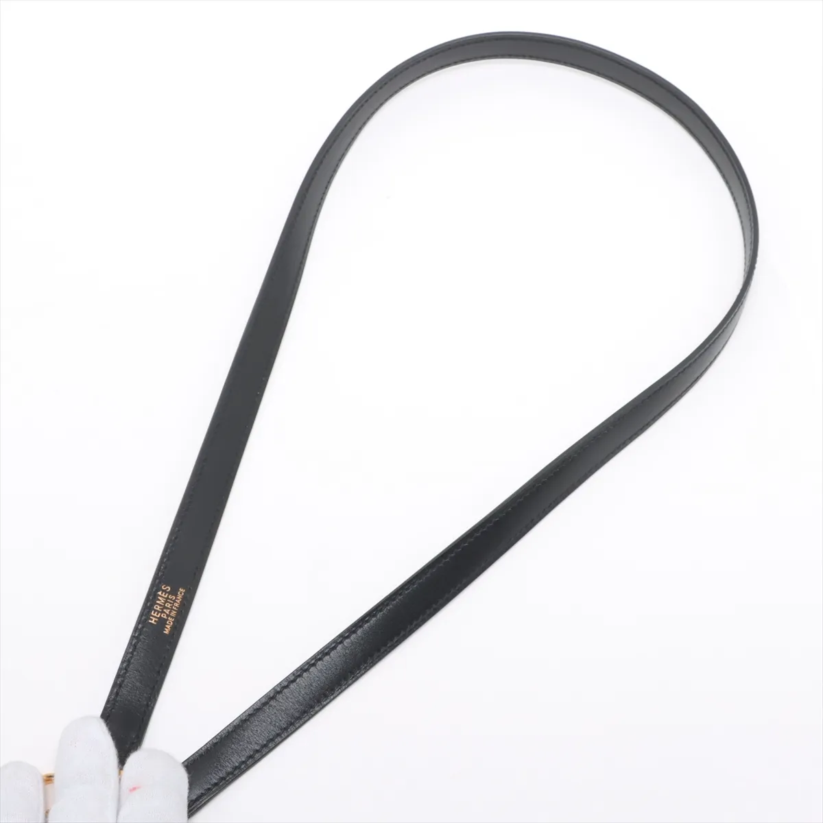 [Individually wrapped] Hermes Kelly 32 Serie Box Calf Black Gold Hardware F:2002 Cadena Unlock Hardened — view 7