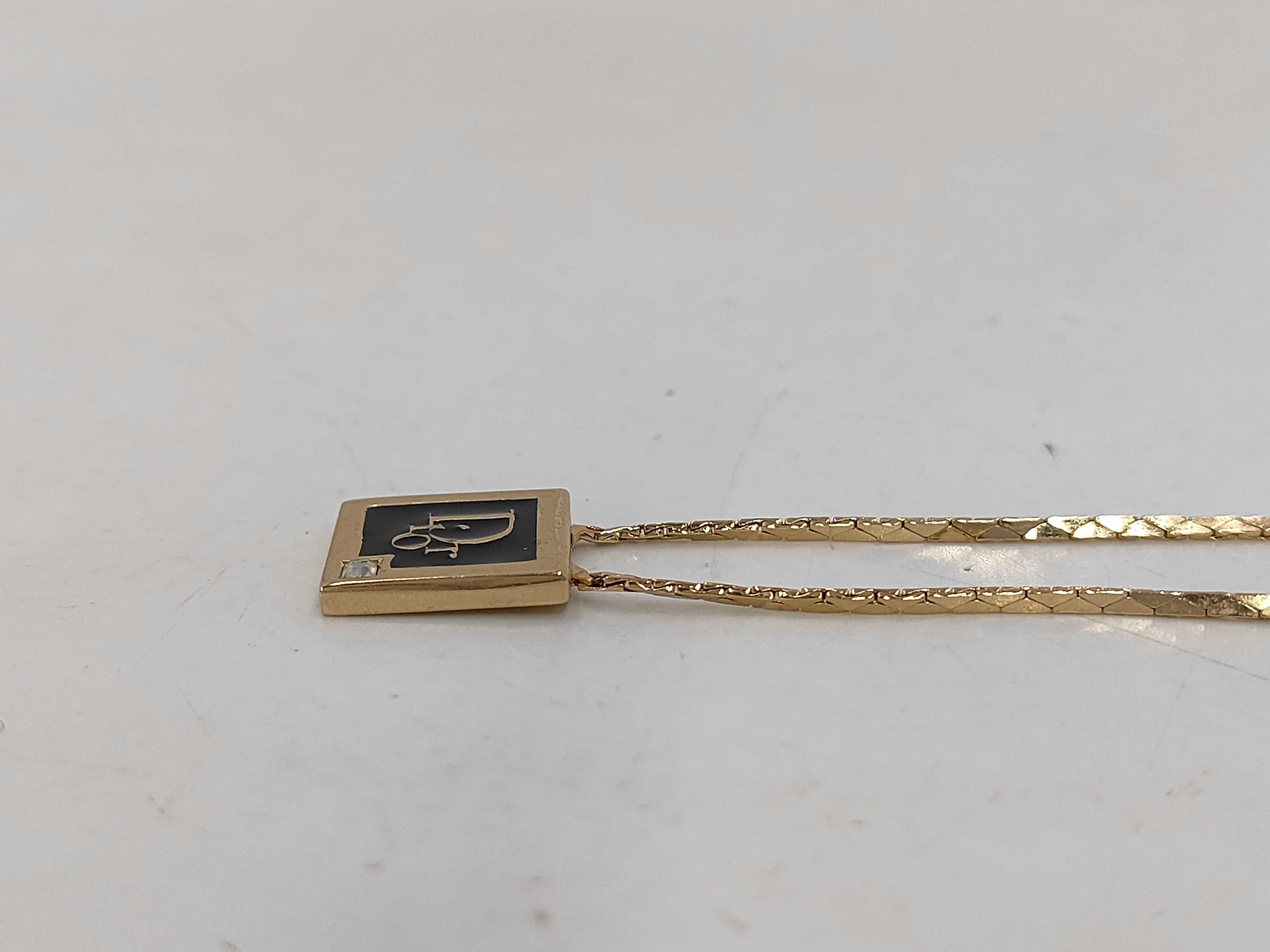 necklace, Christian Dior logo design necklace — view 3