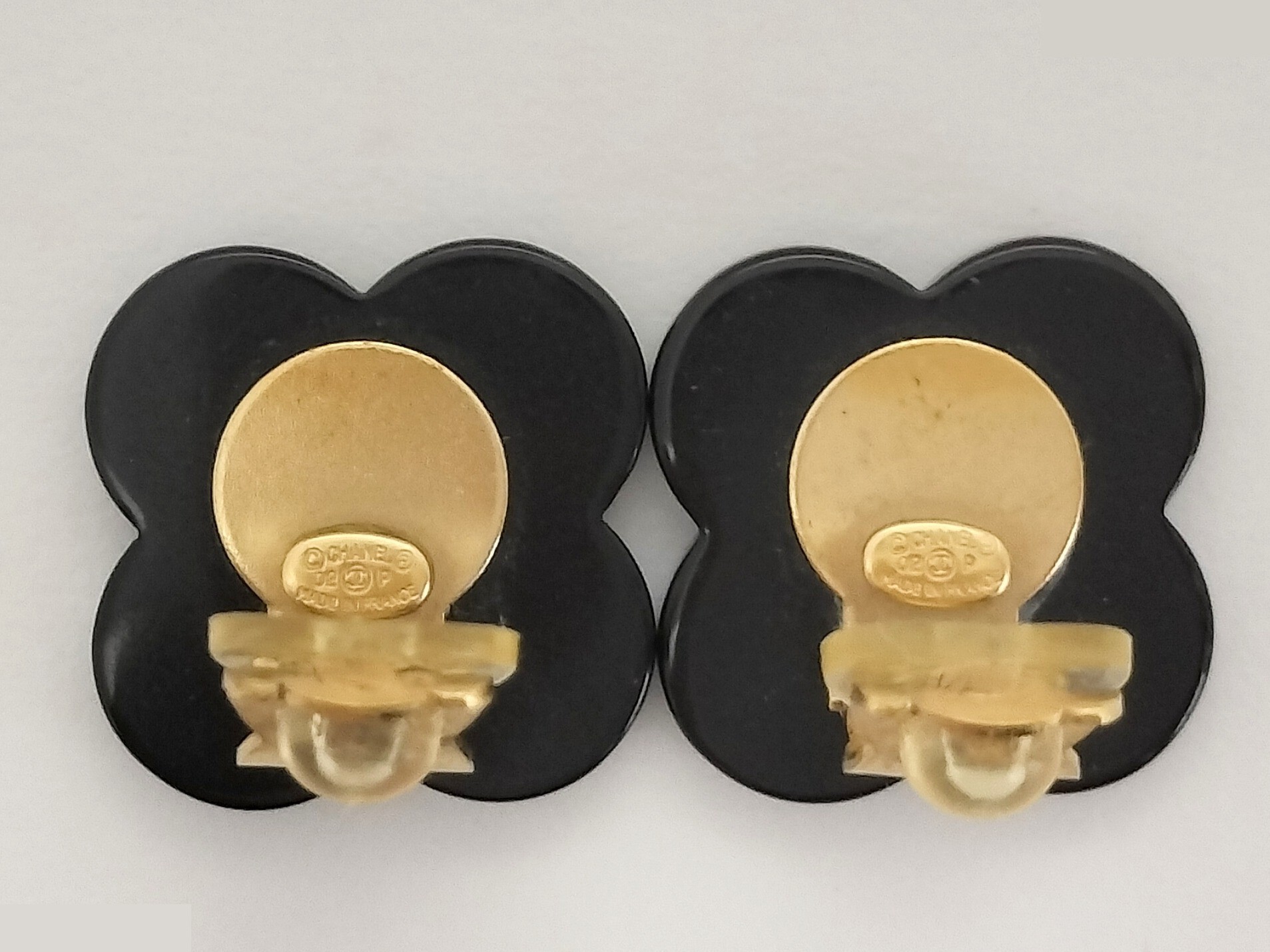 Coco Camellia Black Earrings — view 2