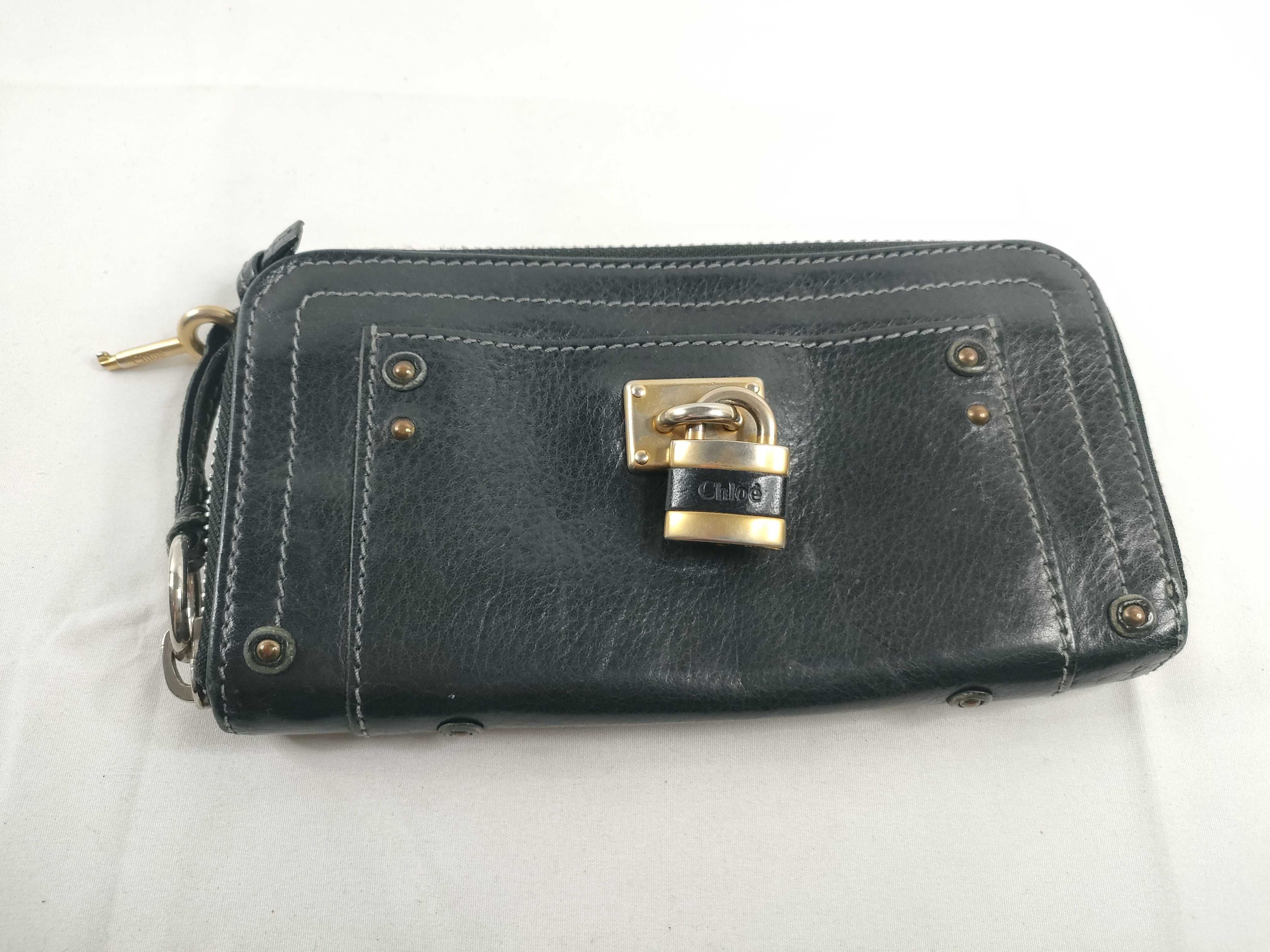 leather long wallet Paddington with padlock