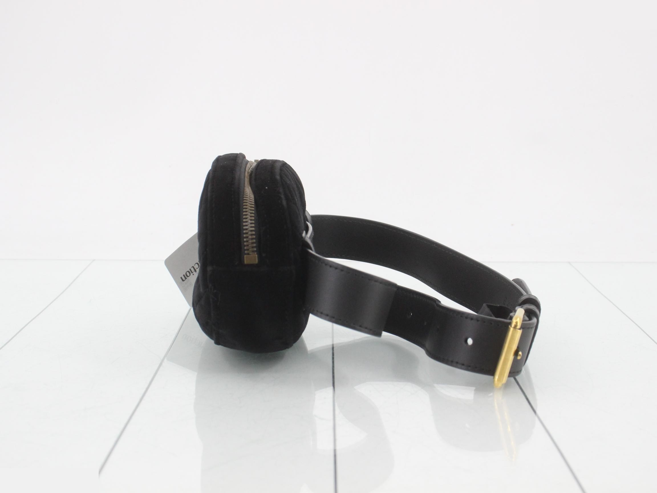 Marmont Velour Black Waist Belt Bag — view 3