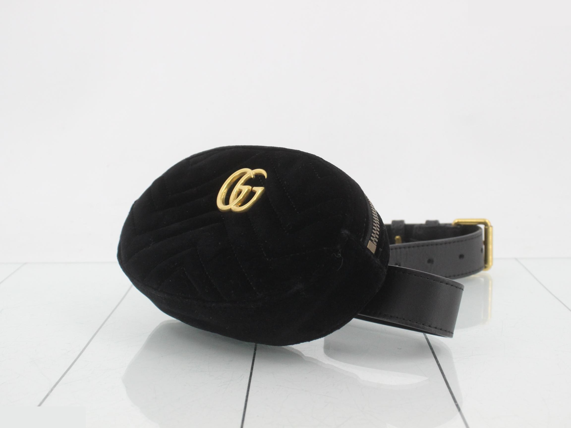 Marmont Velour Black Waist Belt Bag — view 6
