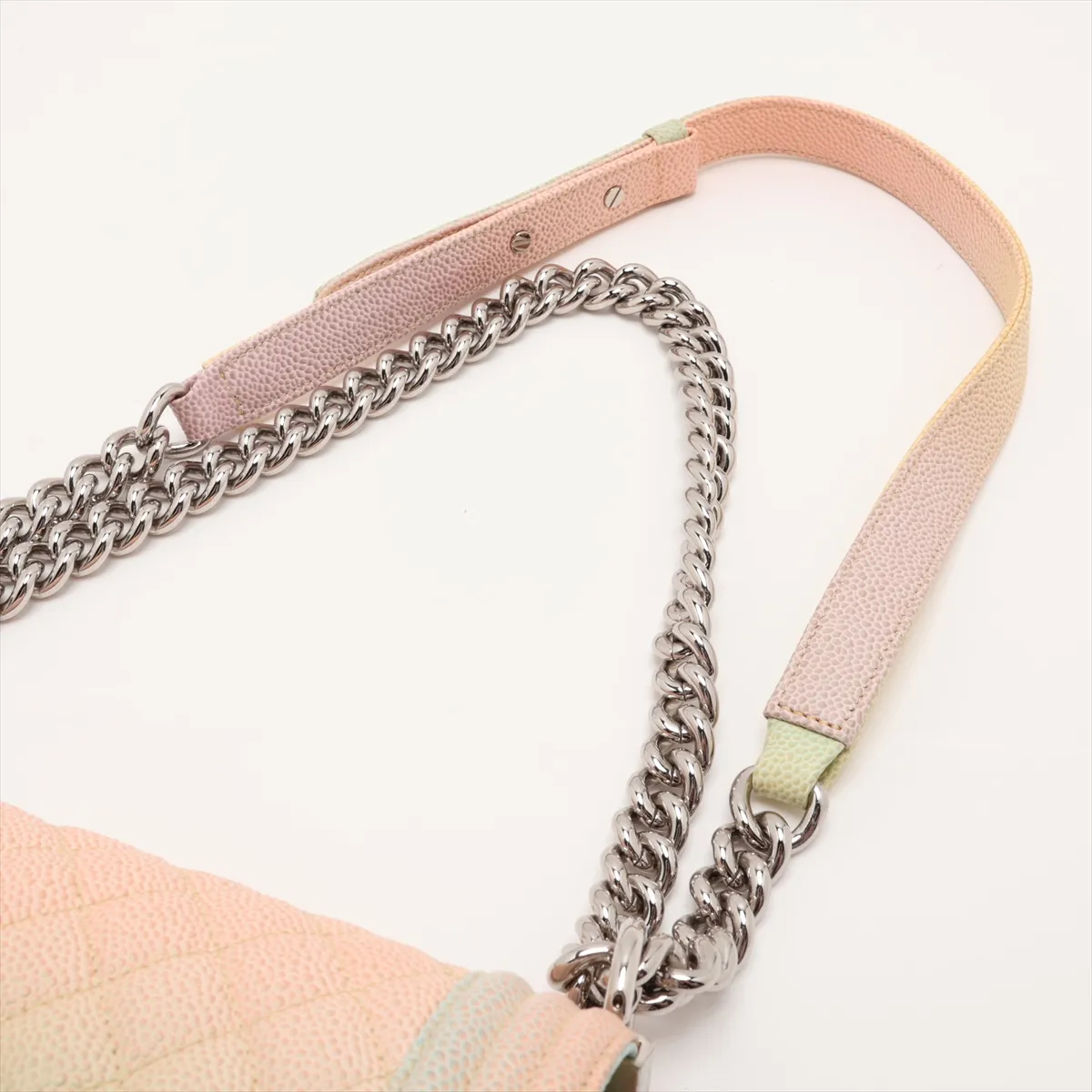 Boy Chanel 25 Caviar Skin Chain Shoulder Bag, Multicolor, Silver Hardware, 25339321, Serial Number 25-series, A67086 — view 5