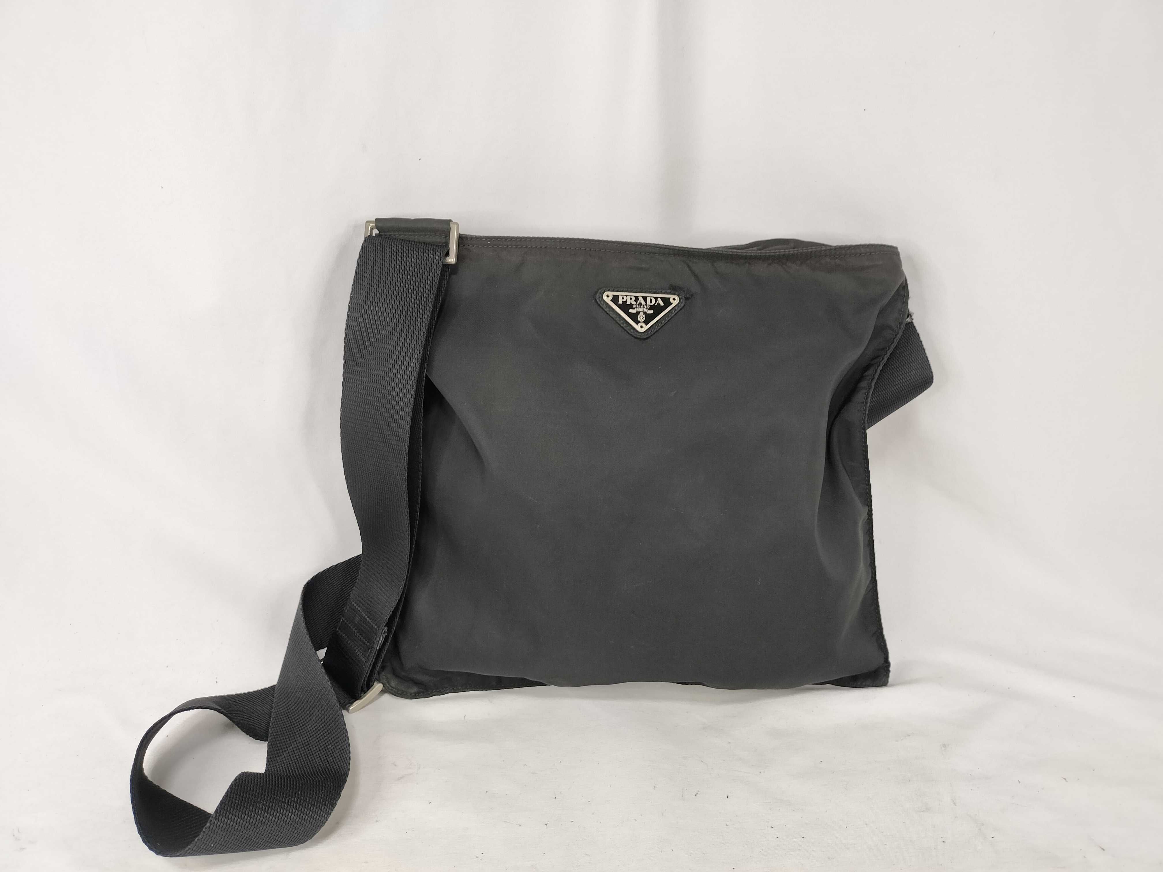 Nylon Shoulder Bag with Triangle Logo