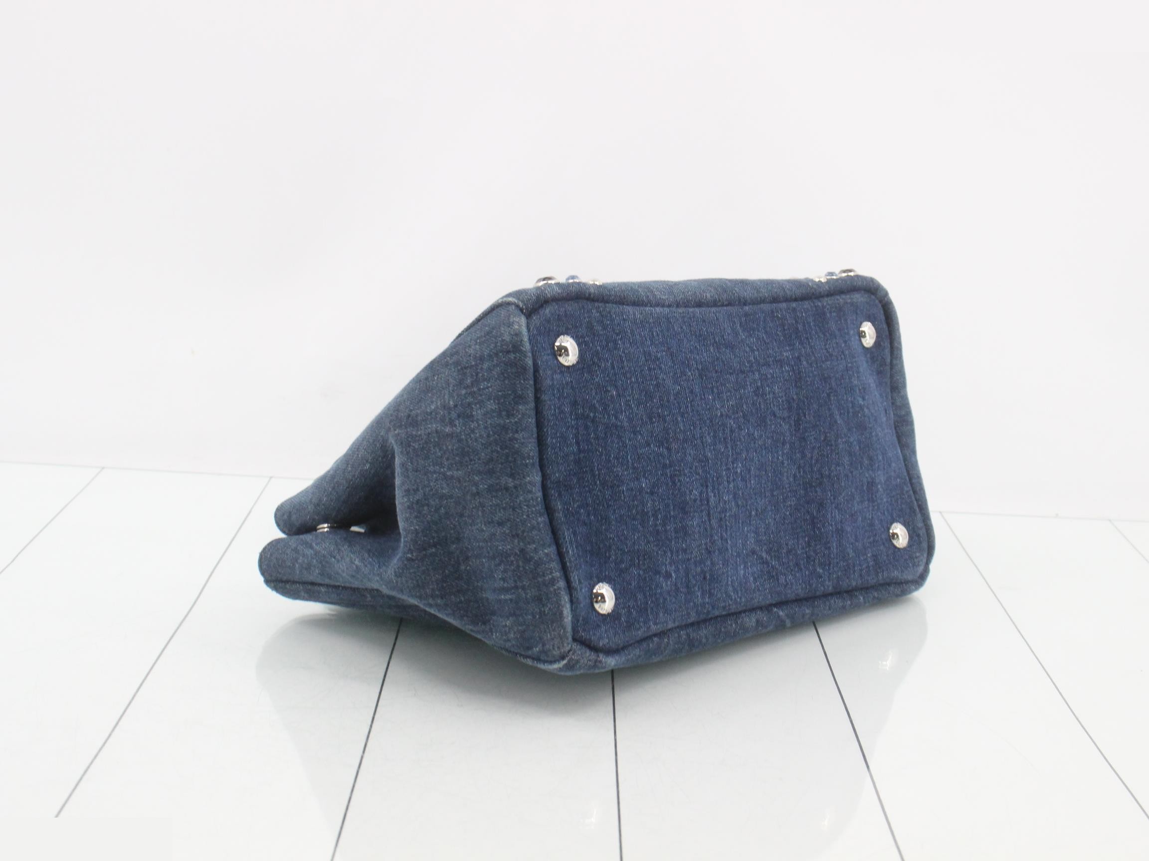 Canapa tote bag, denim, rhinestones, studs — view 5