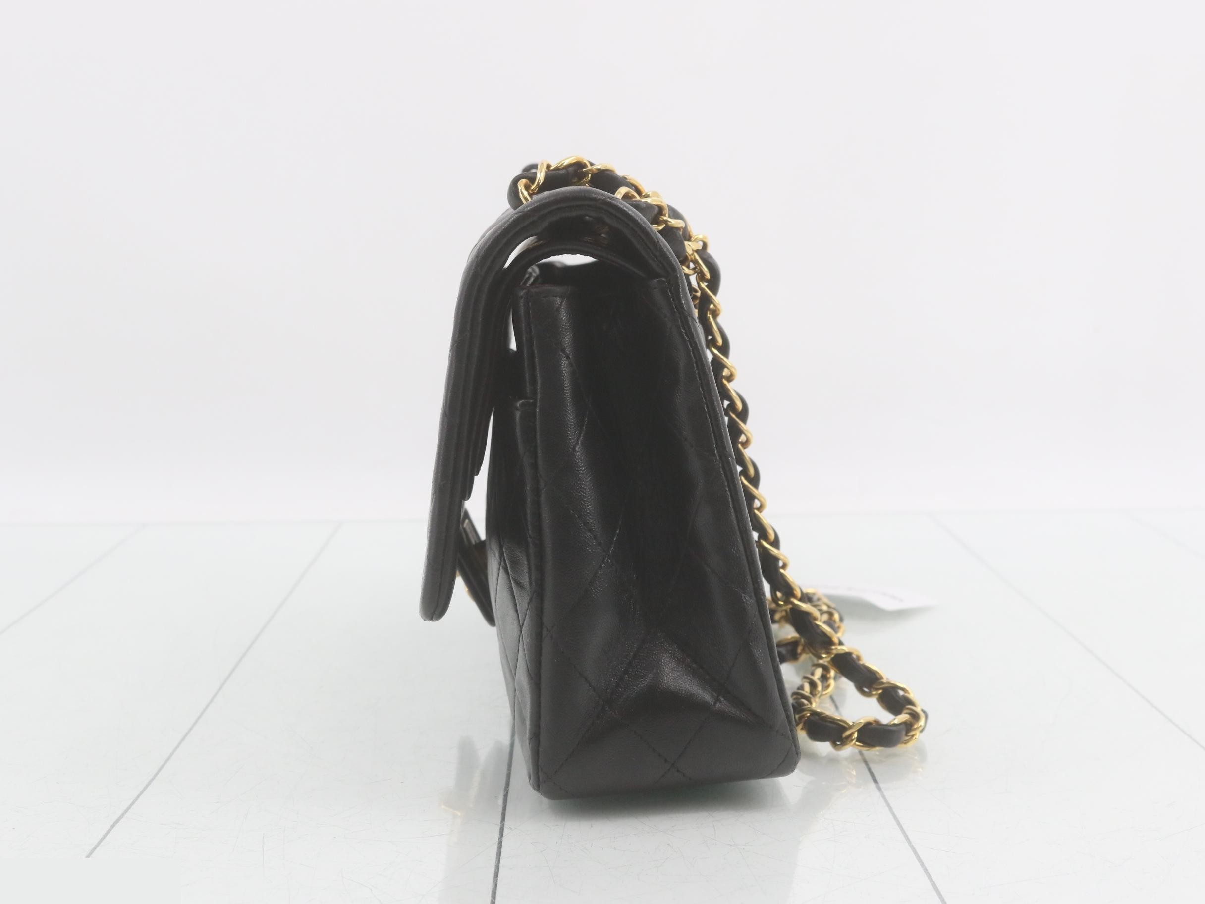 Matelassé Double Flap Shoulder Bag, Black, Series 2 — view 3