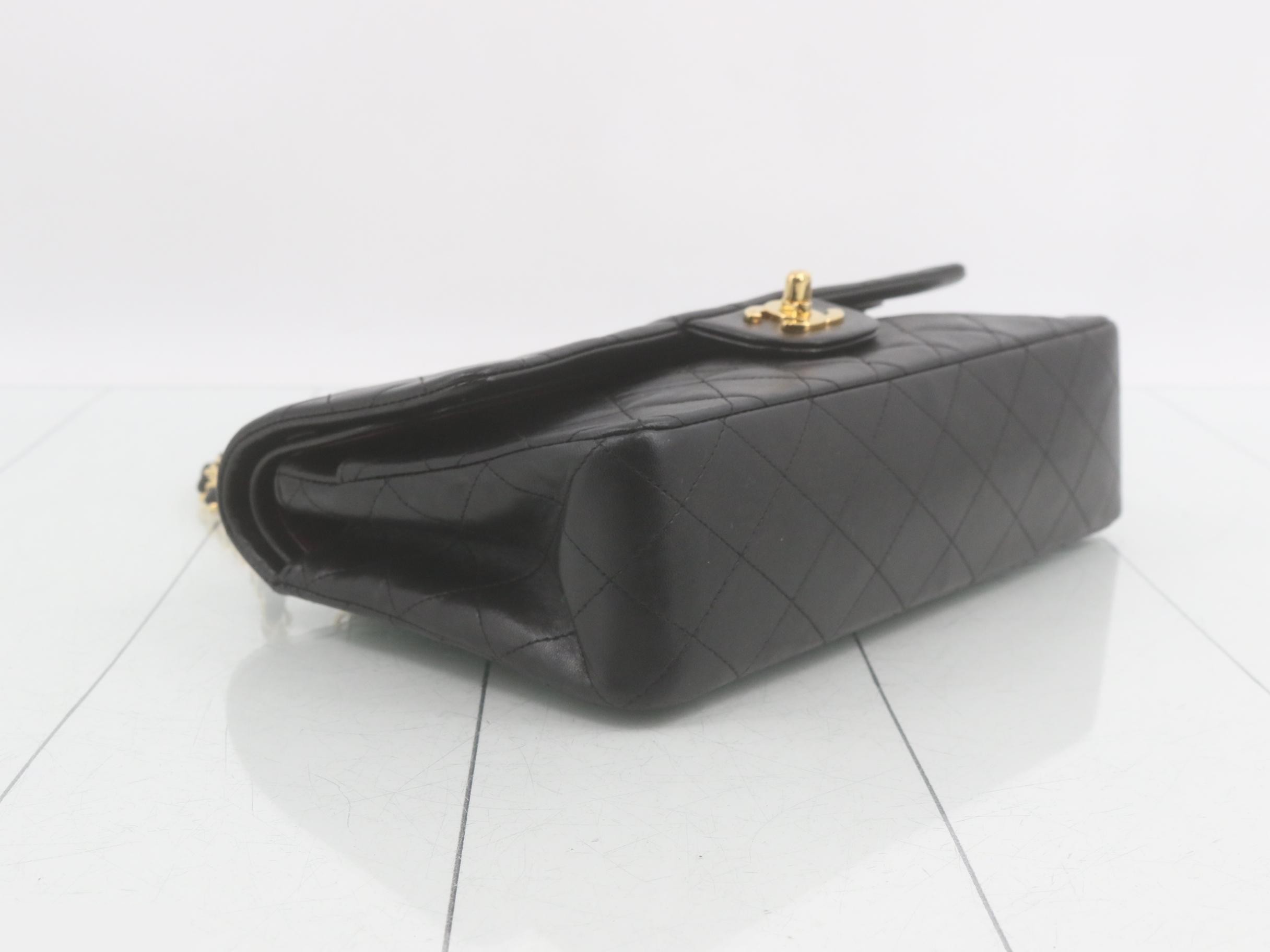 Matelassé Double Flap Shoulder Bag, Black, Series 2 — view 5