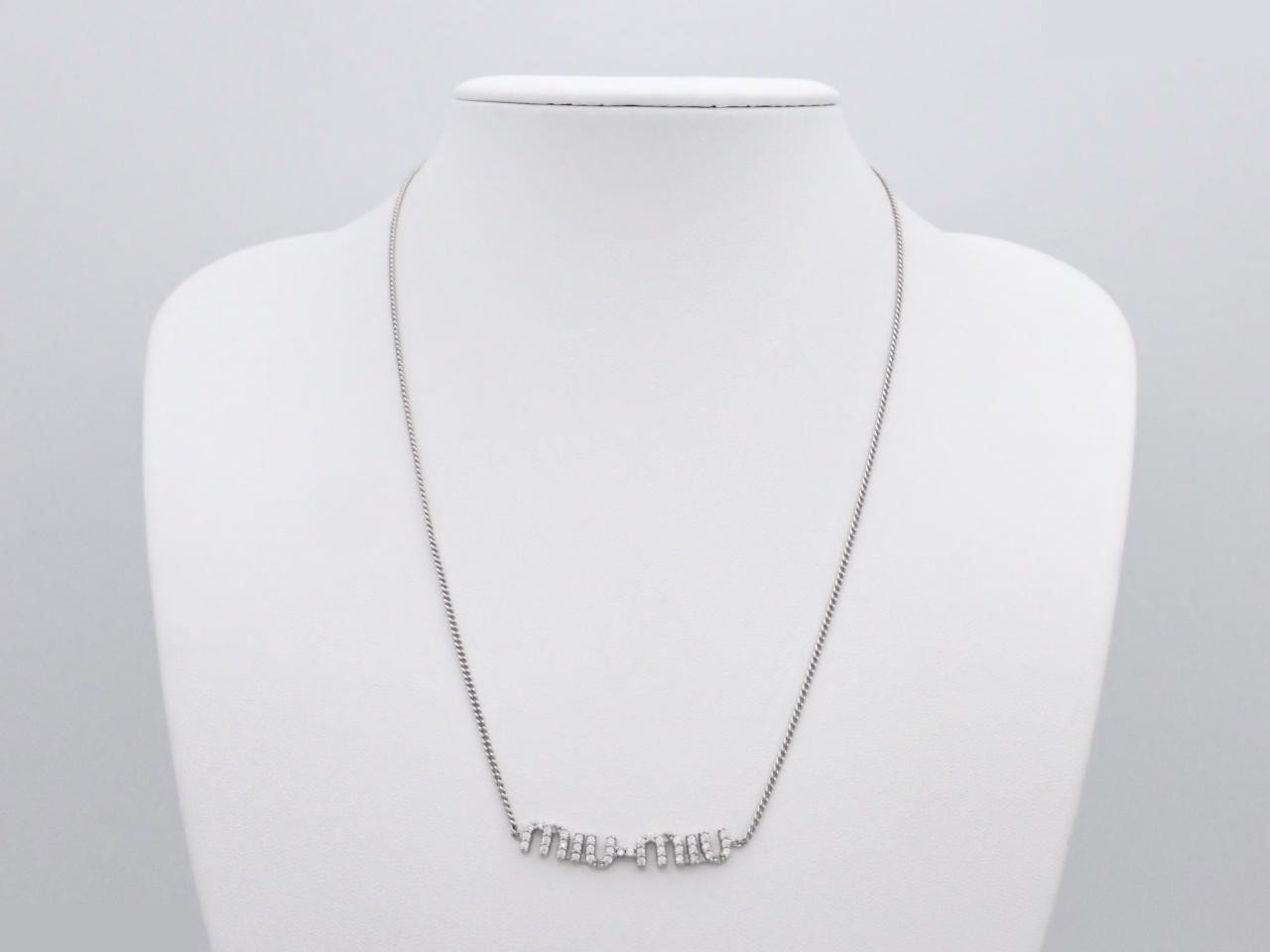 Crystal-embellished metal necklace, brass/cubic zirconia, approximately 47.5 cm — view 3