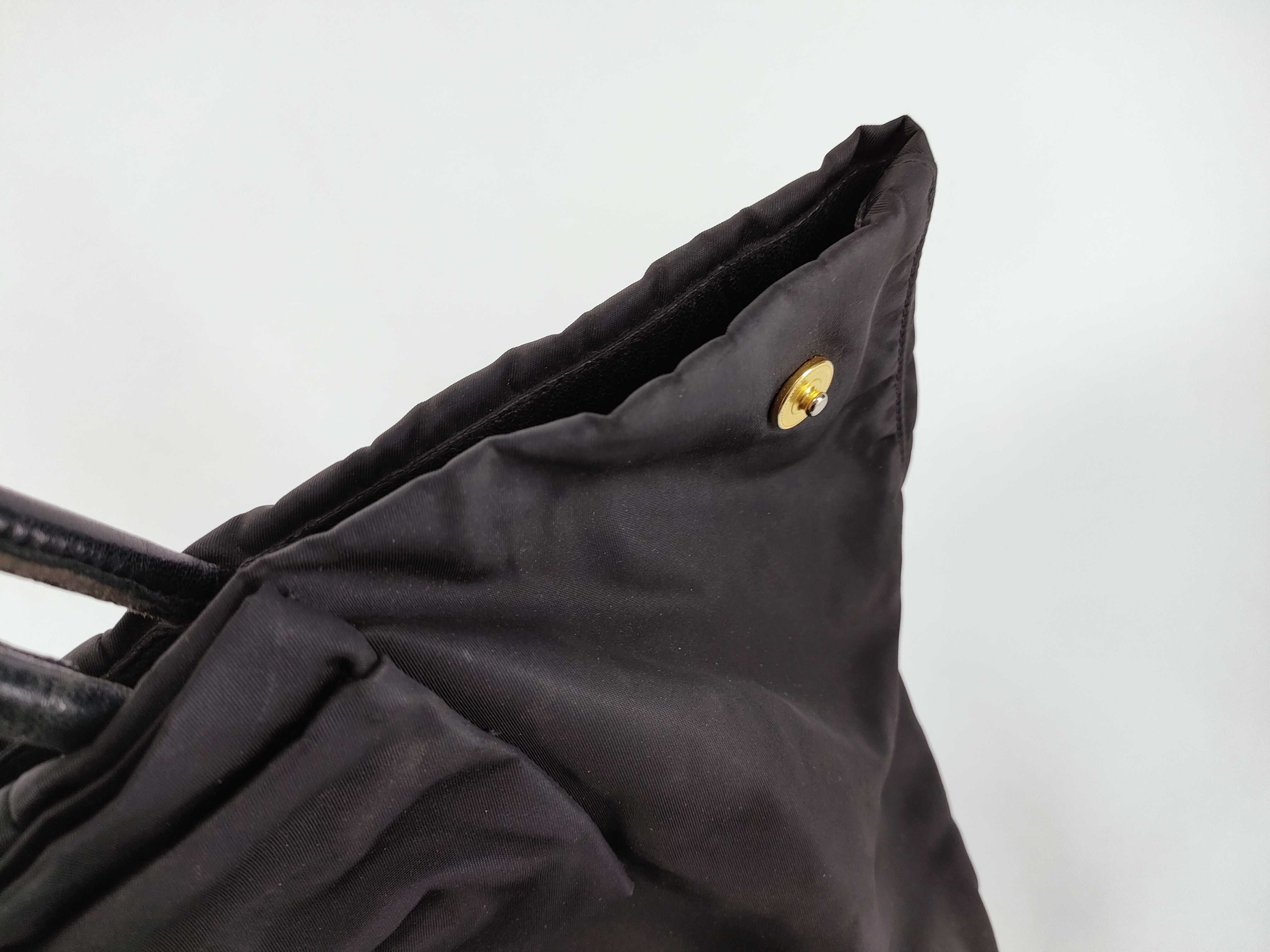 Nylon Ribbon Handbag, Black — view 8