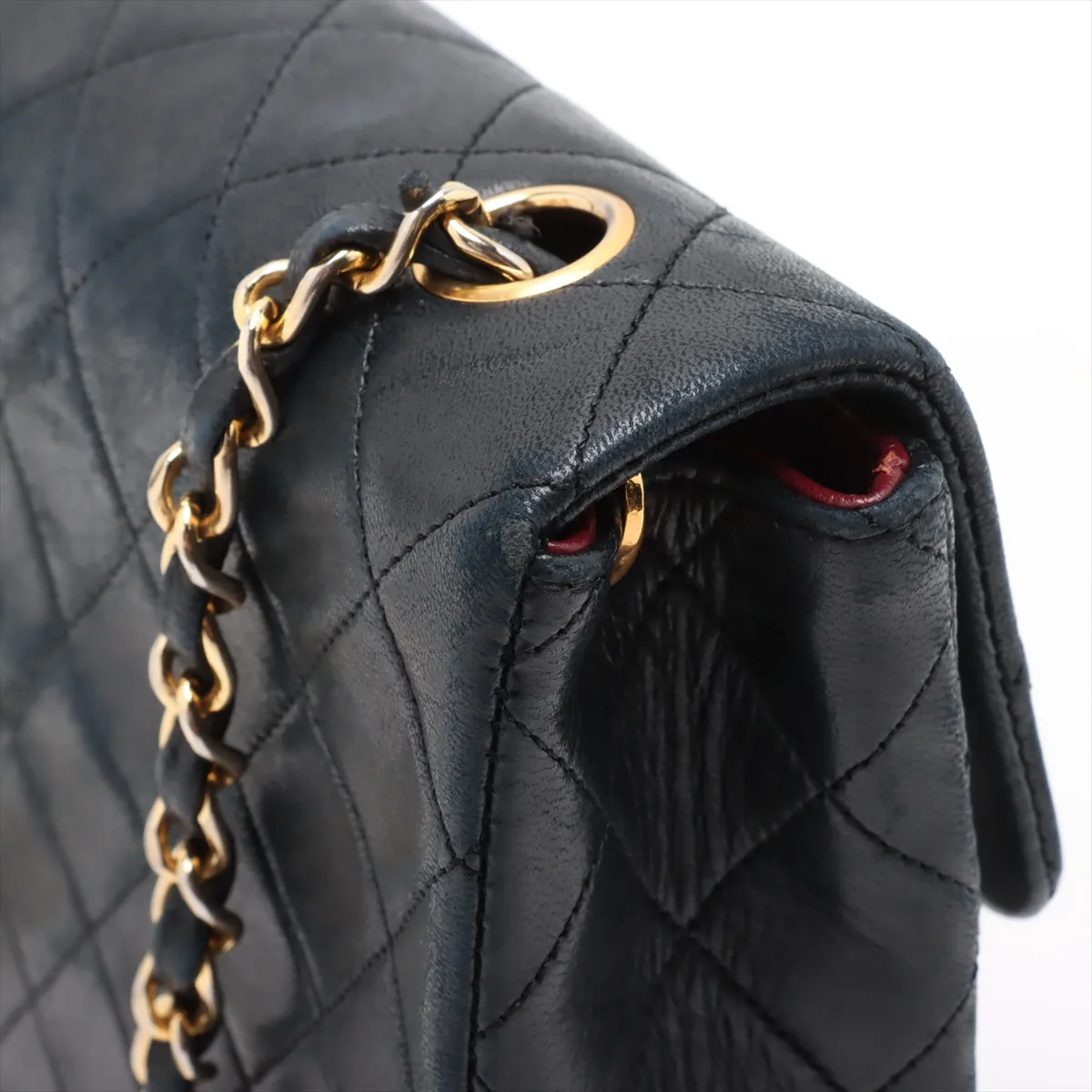 Matelasse Lambskin Single Flap Single Chain Bag Black Gold Hardware 1405828 No. 1 — view 12
