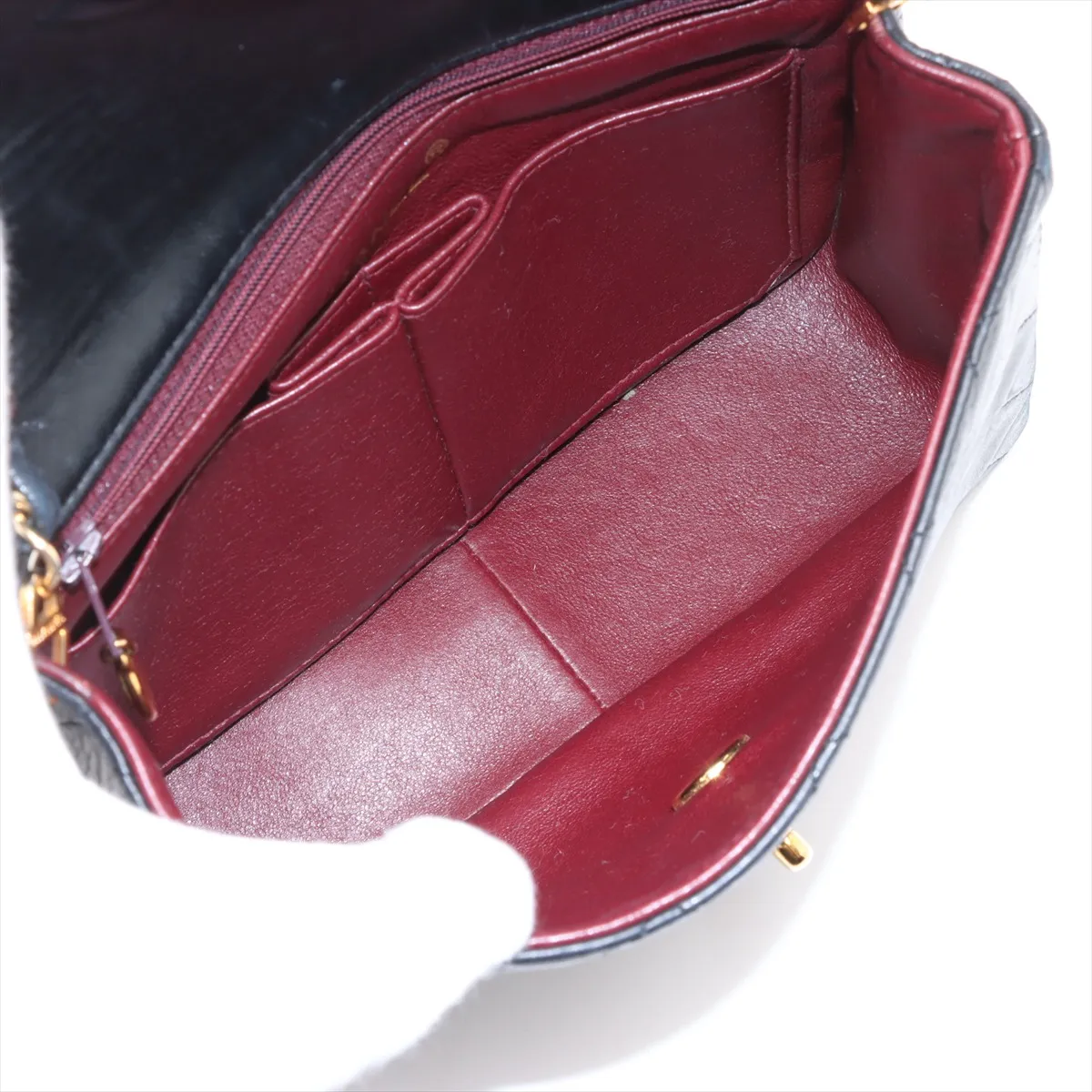Matelasse Lambskin Single Flap Single Chain Bag Black Gold Hardware 1405828 No. 1 — view 6