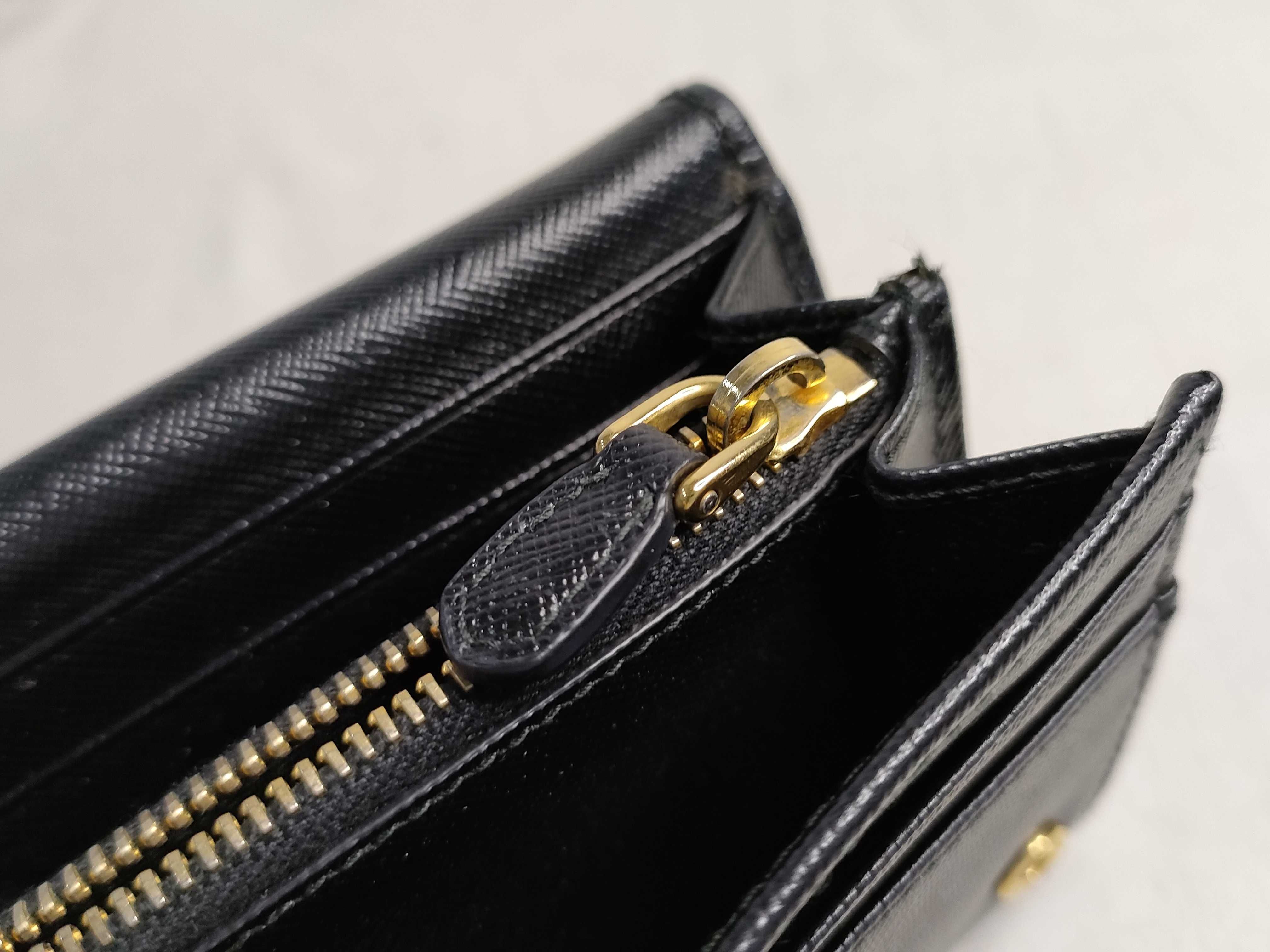 Ribbon-detailed Bi-fold Long Wallet, Saffiano Leather, 1M1132 — view 14