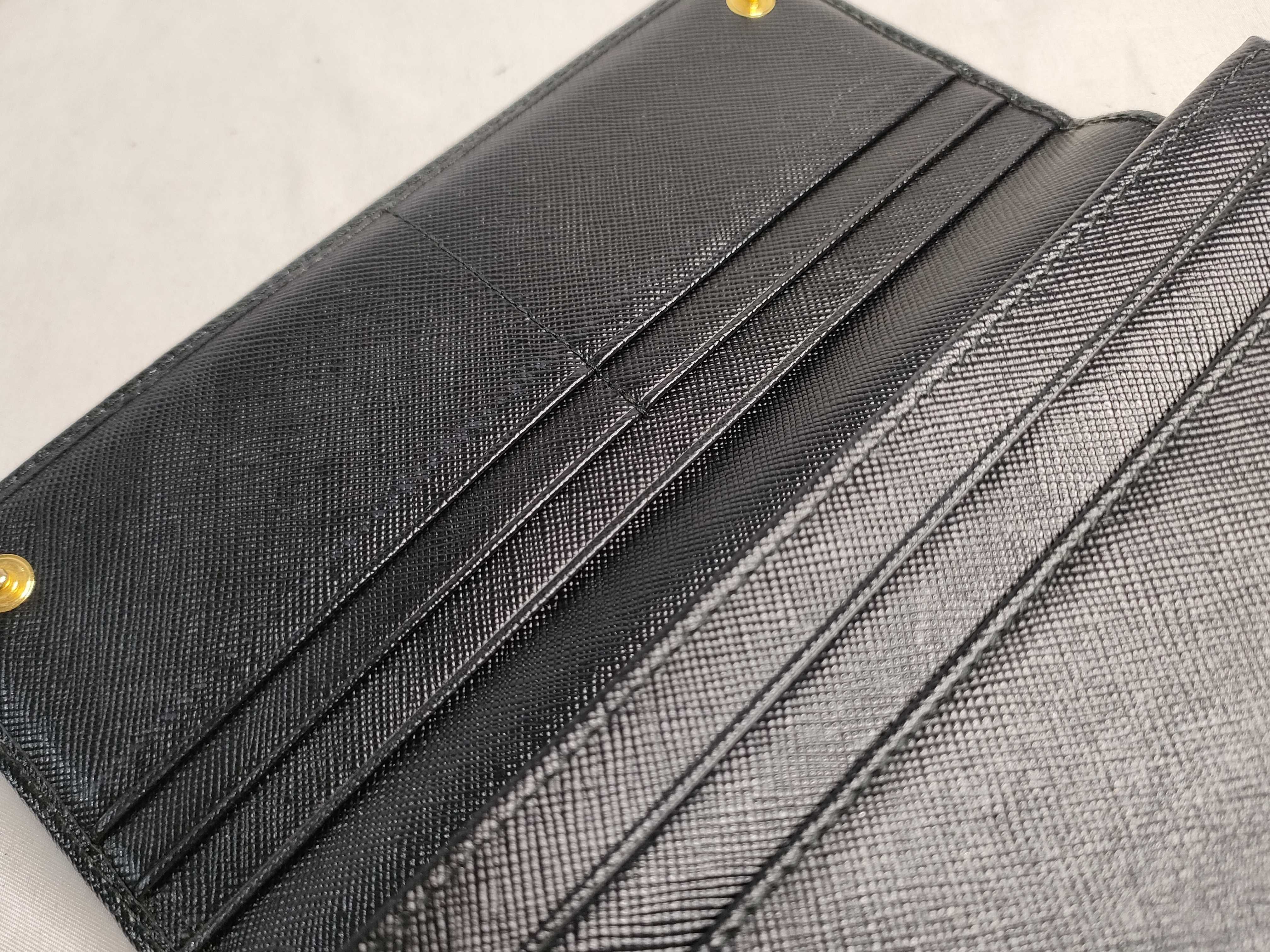 Ribbon-detailed Bi-fold Long Wallet, Saffiano Leather, 1M1132 — view 15