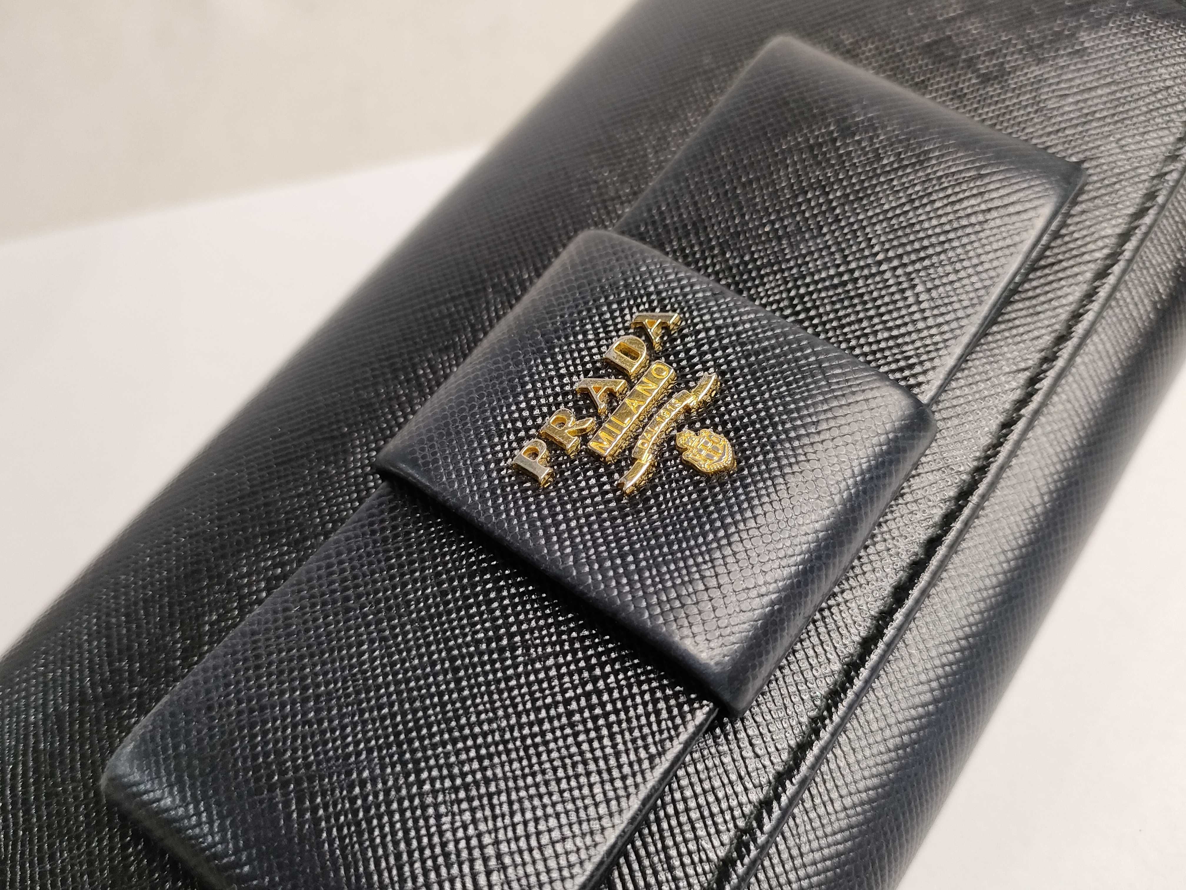 Ribbon-detailed Bi-fold Long Wallet, Saffiano Leather, 1M1132 — view 7