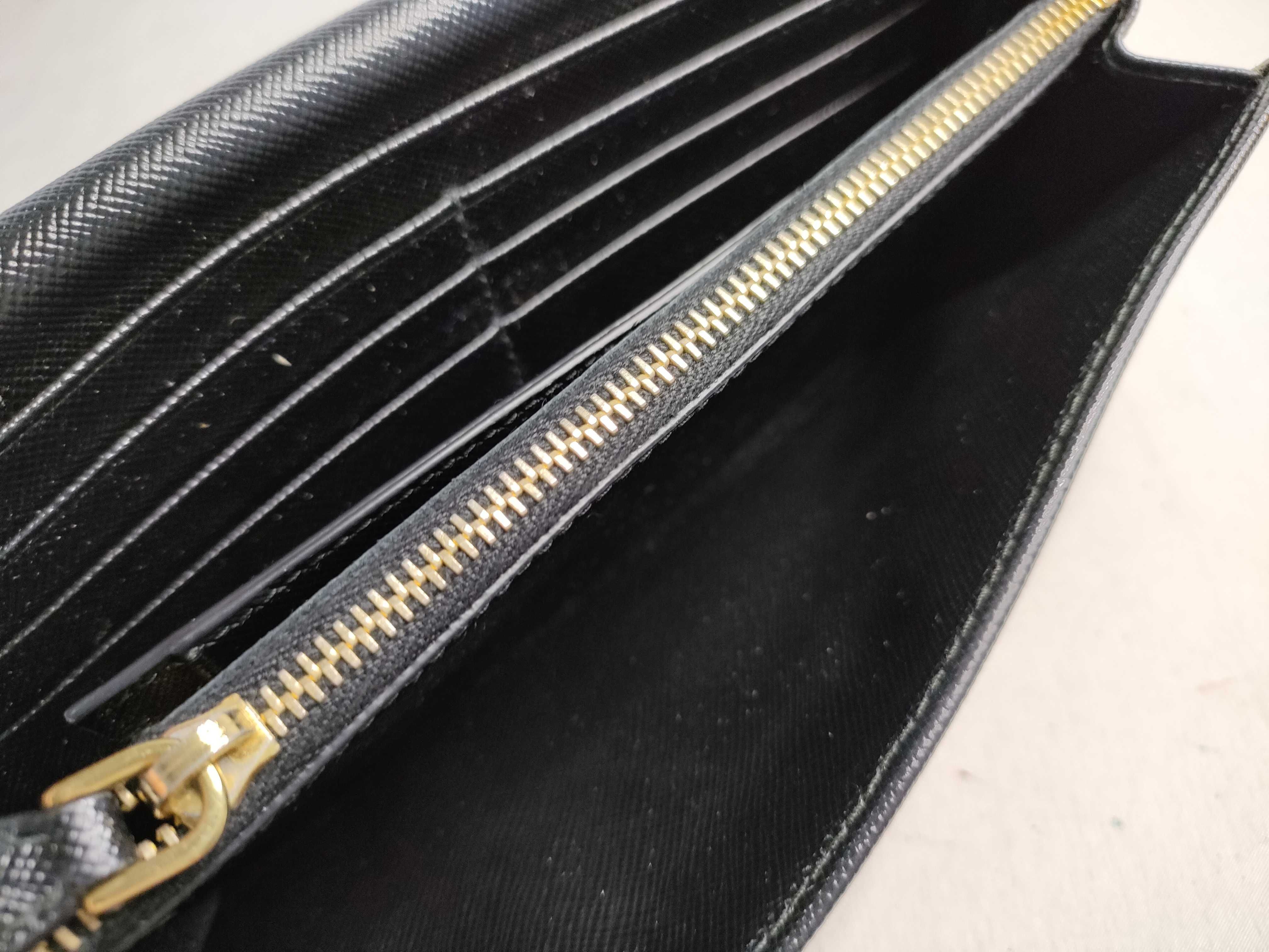 Ribbon-detailed Bi-fold Long Wallet, Saffiano Leather, 1M1132 — view 9