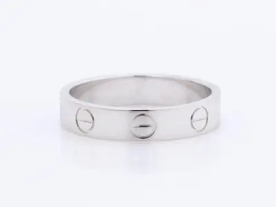 750WG Mini Love Ring, Size 49 / Approx. 3.5mm width, 3.2g