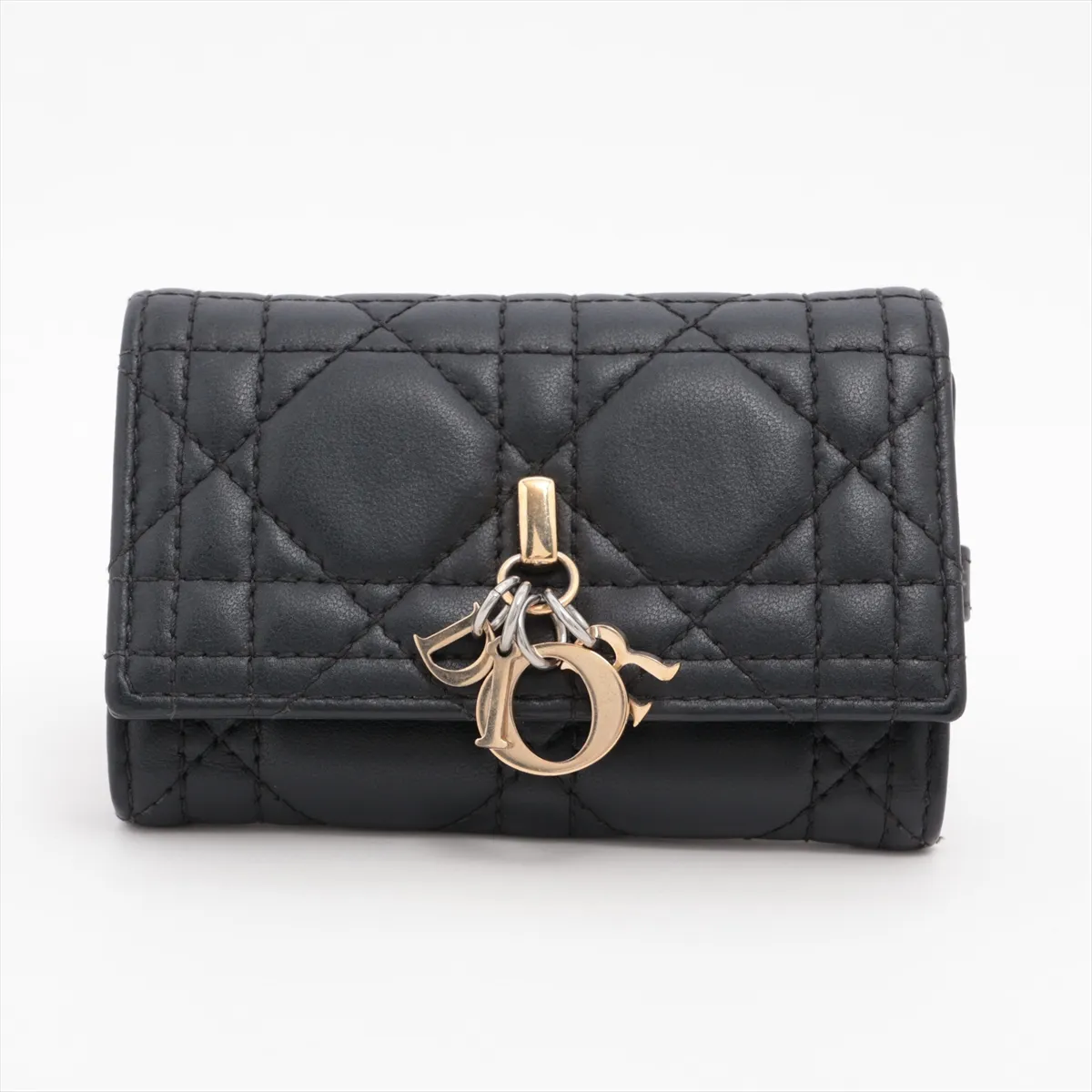 My Dior Aster Key Case Cannage Leather Key Case Black