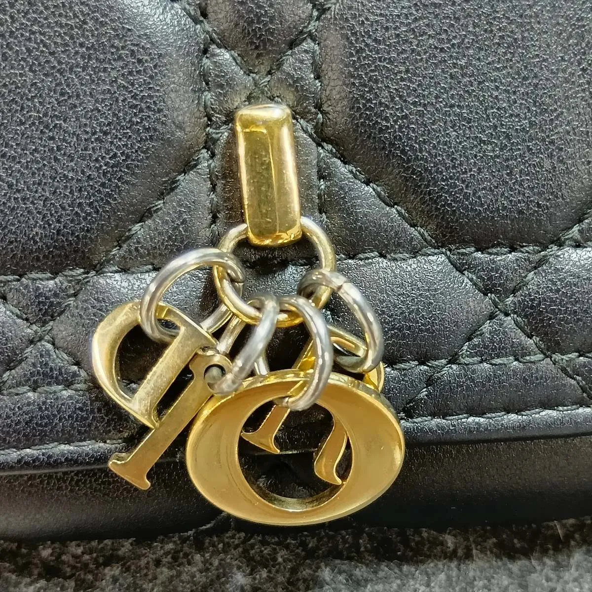 My Dior Aster Key Case Cannage Leather Key Case Black — view 7