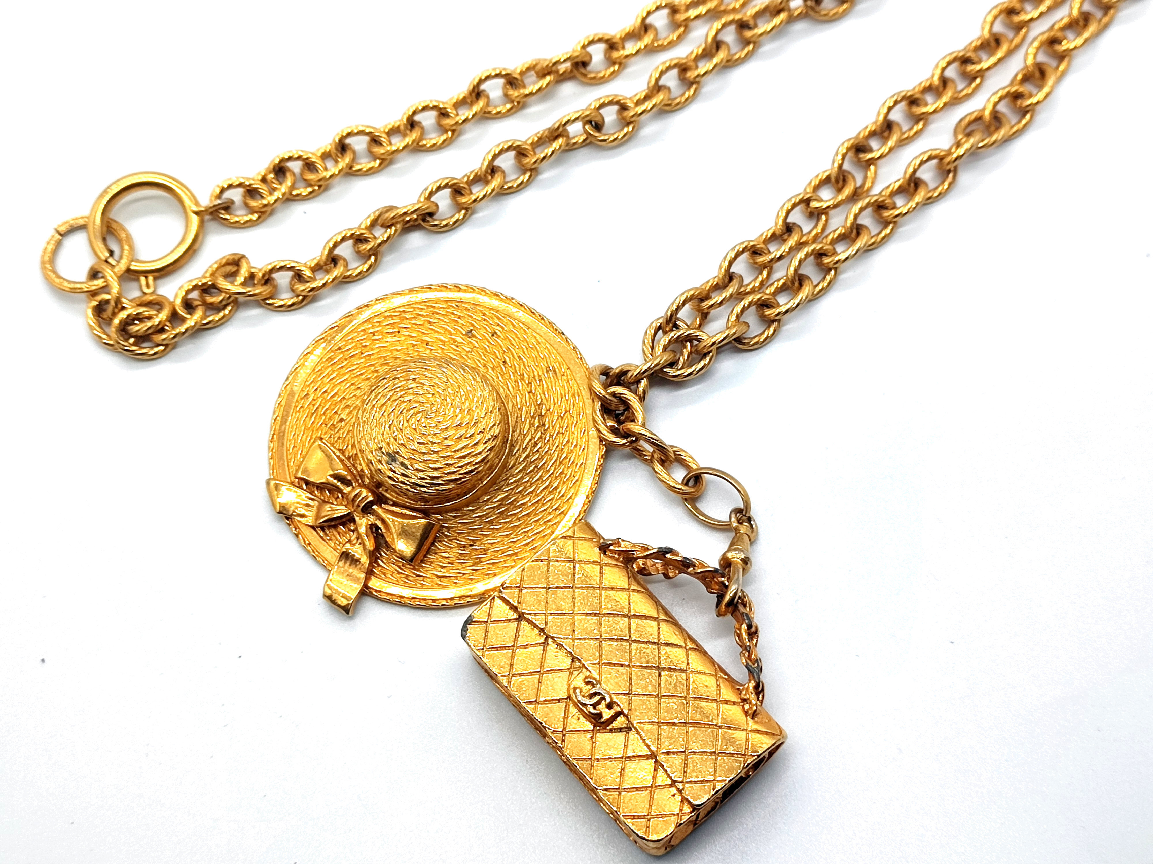 Coco Mark Matelassé Bag, Straw Hat, Double Top Necklace, Necklace — view 5