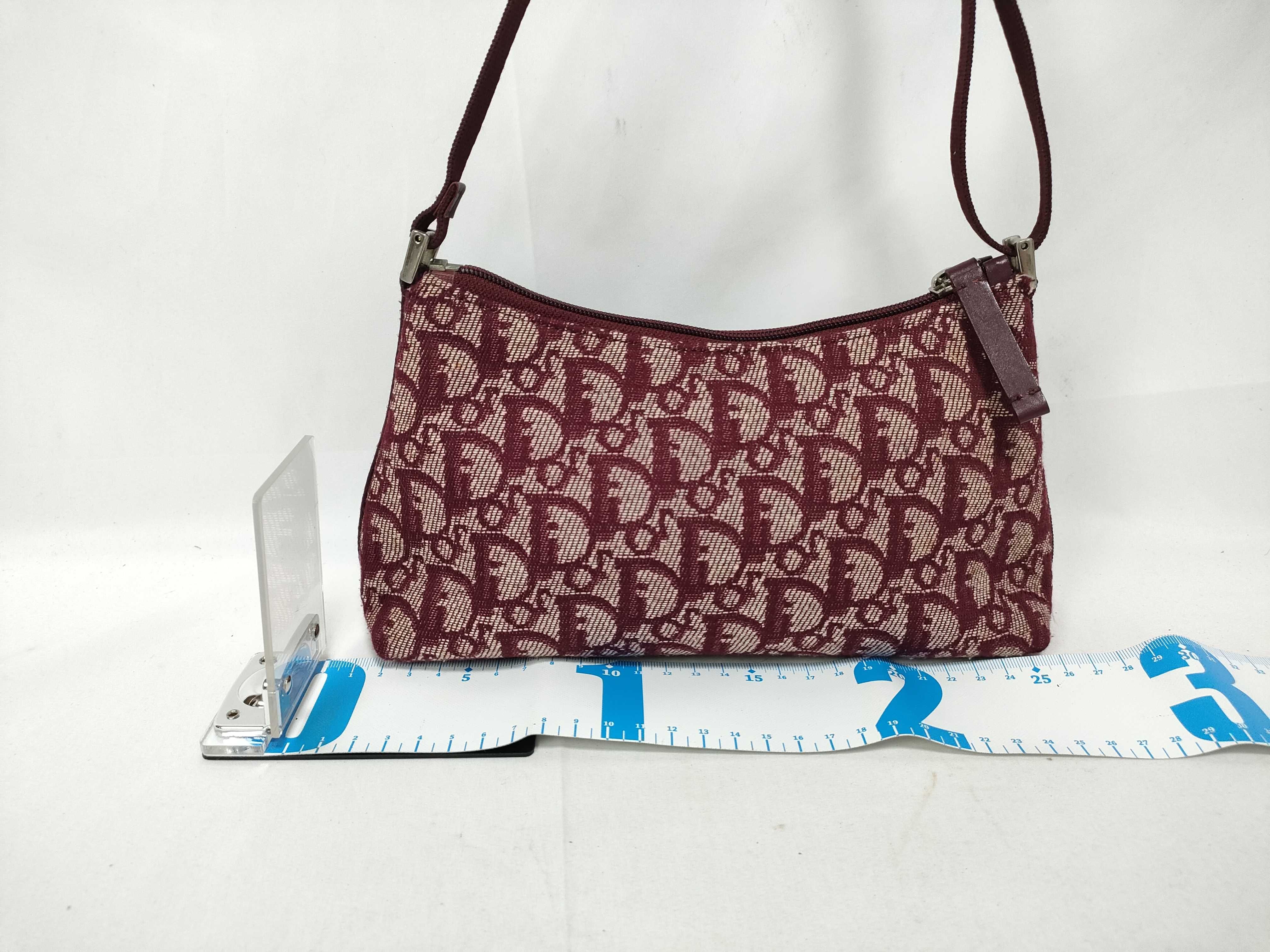 Trotter Christian Dior Trotter Canvas Shoulder Bag Red Shoulder Bag — view 2