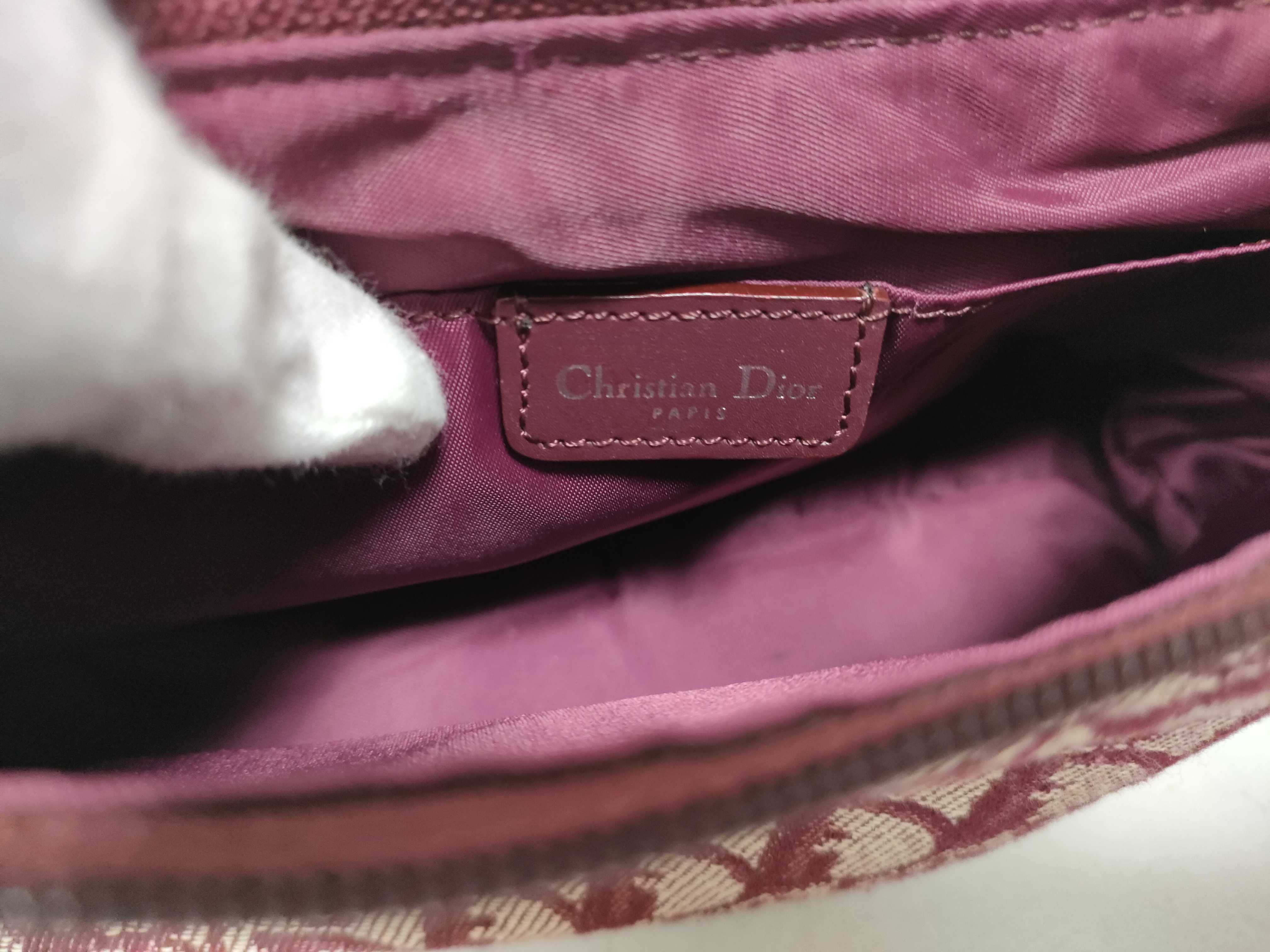 Trotter Christian Dior Trotter Canvas Shoulder Bag Red Shoulder Bag — view 14