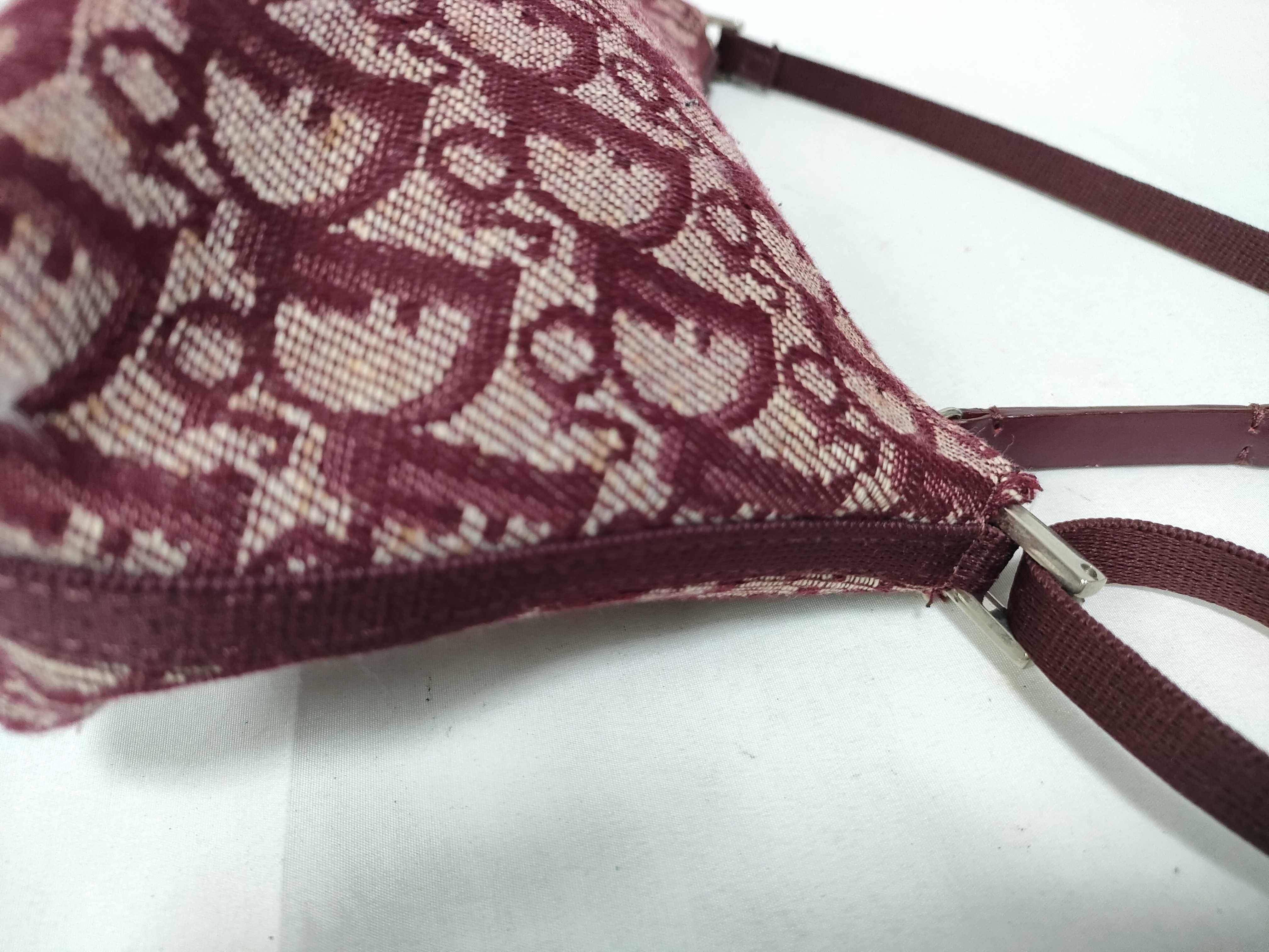 Trotter Christian Dior Trotter Canvas Shoulder Bag Red Shoulder Bag — view 6